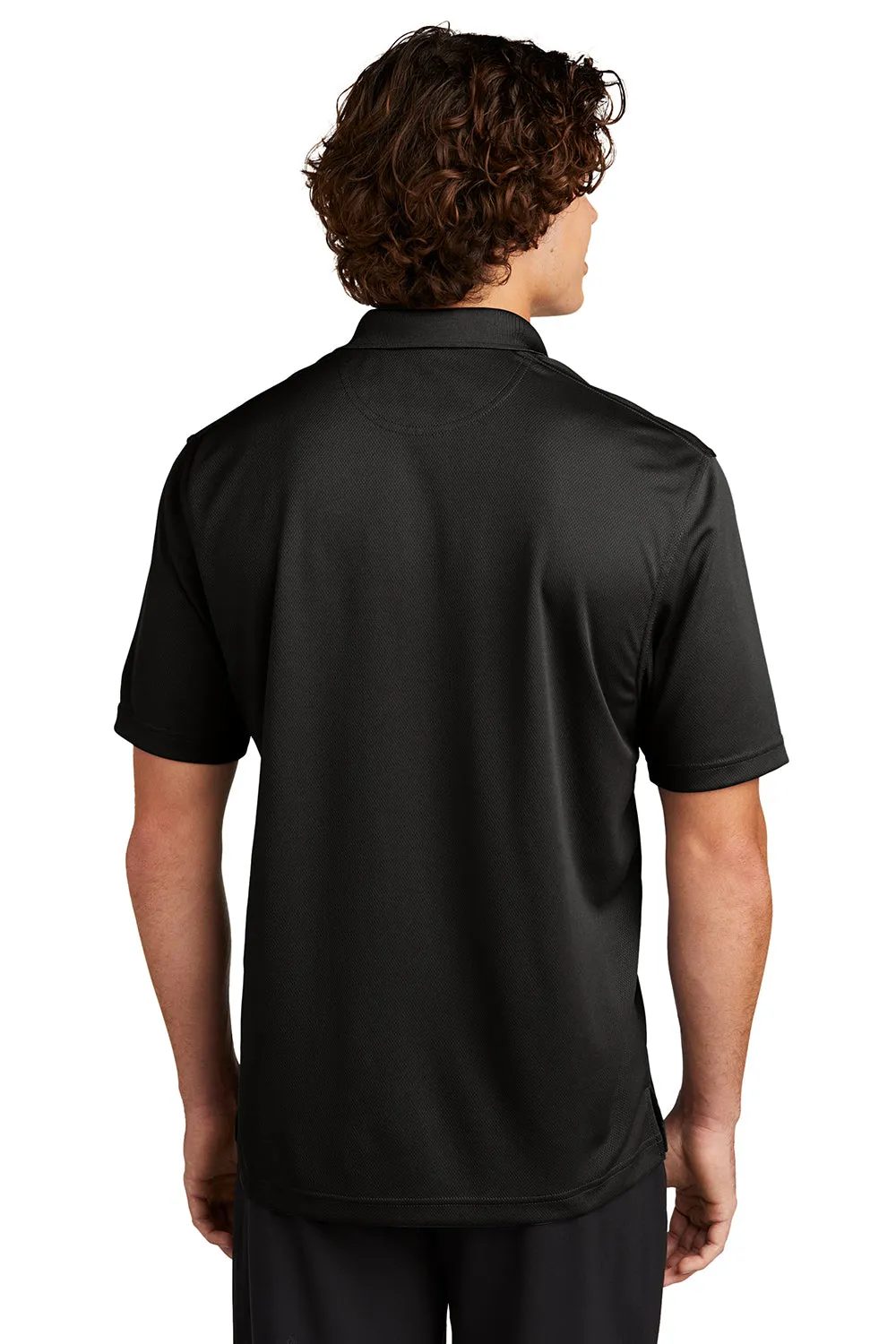 Sport-Tek Mens Dri-Mesh Moisture Wicking Short Sleeve Polo Shirt - Black