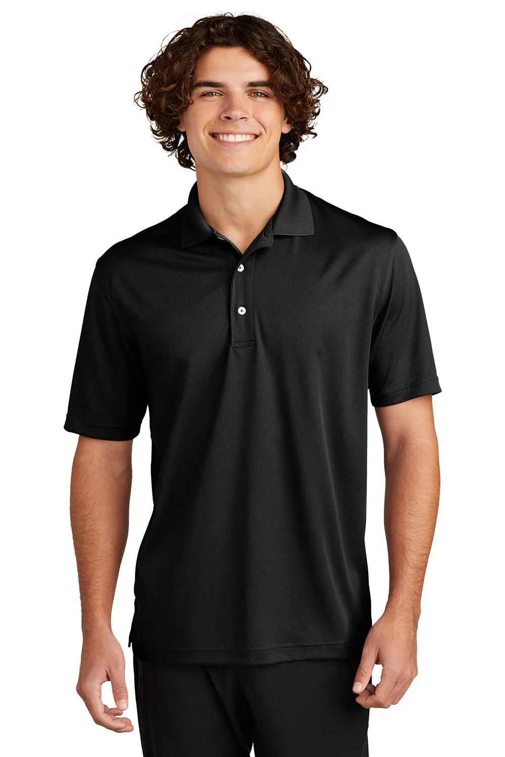 Sport-Tek Mens Dri-Mesh Moisture Wicking Short Sleeve Polo Shirt - Black