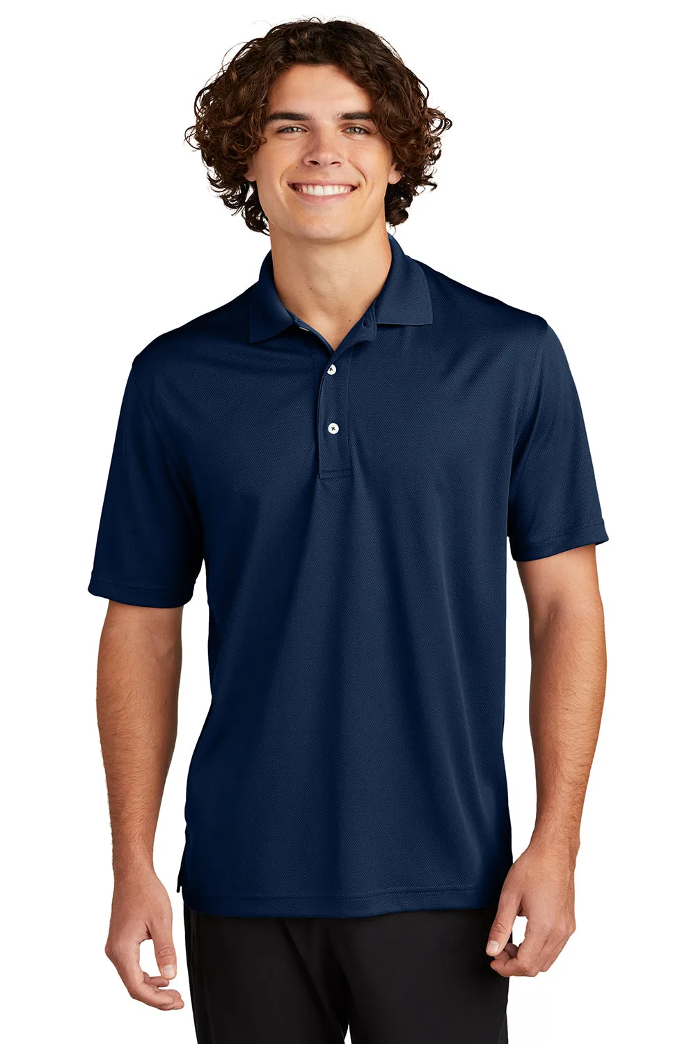 Sport-Tek Mens Dri-Mesh Moisture Wicking Short Sleeve Polo Shirt - Navy Blue