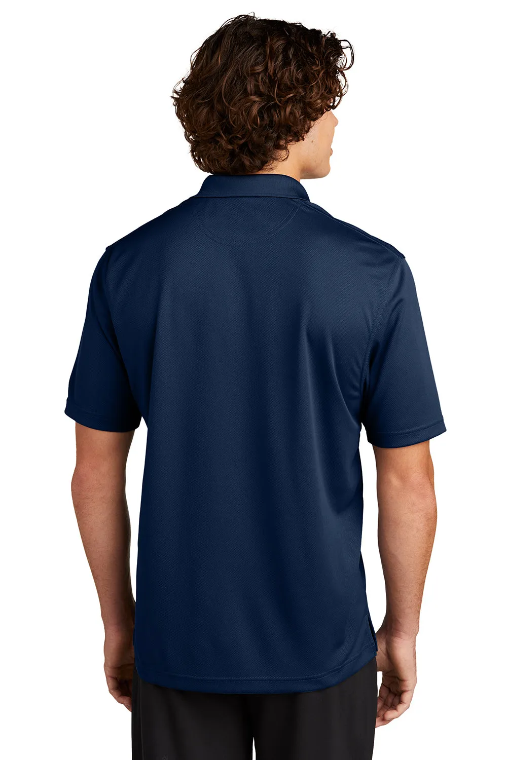 Sport-Tek Mens Dri-Mesh Moisture Wicking Short Sleeve Polo Shirt - Navy Blue