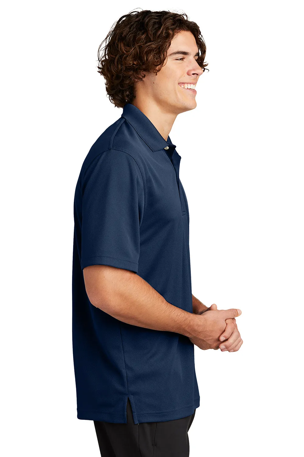 Sport-Tek Mens Dri-Mesh Moisture Wicking Short Sleeve Polo Shirt - Navy Blue