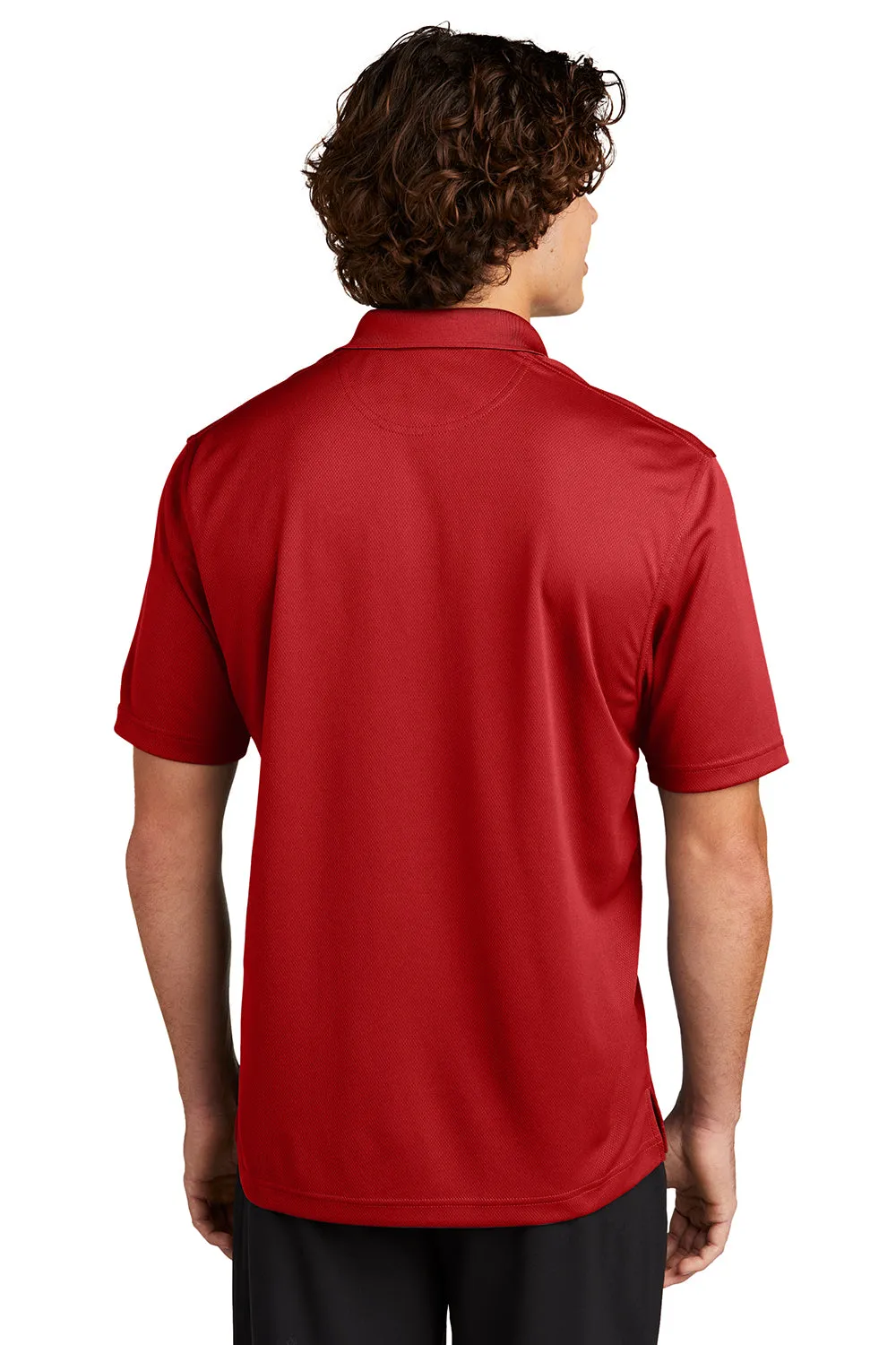 Sport-Tek Mens Dri-Mesh Moisture Wicking Short Sleeve Polo Shirt - Red