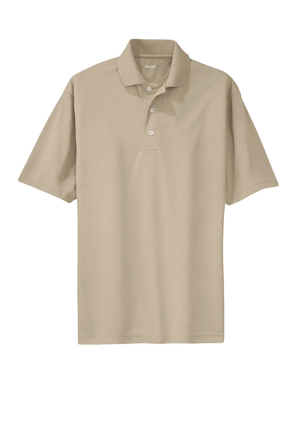 Sport-Tek Mens Dri-Mesh Moisture Wicking Short Sleeve Polo Shirt - Sandstone