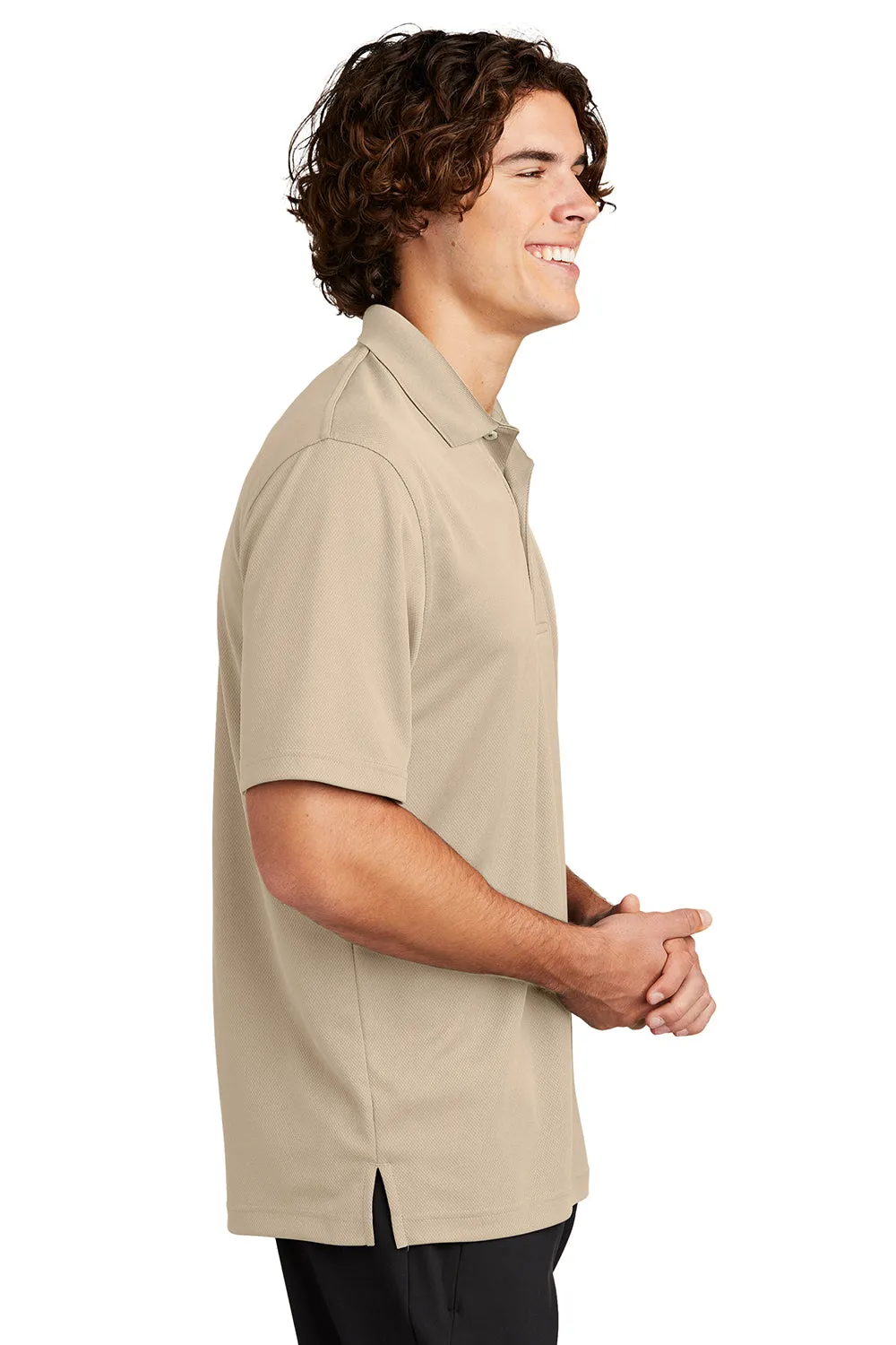 Sport-Tek Mens Dri-Mesh Moisture Wicking Short Sleeve Polo Shirt - Sandstone