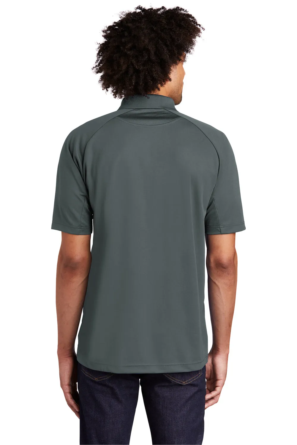 Sport-Tek Mens Dri-Mesh Moisture Wicking Short Sleeve Polo Shirt - Steel Grey