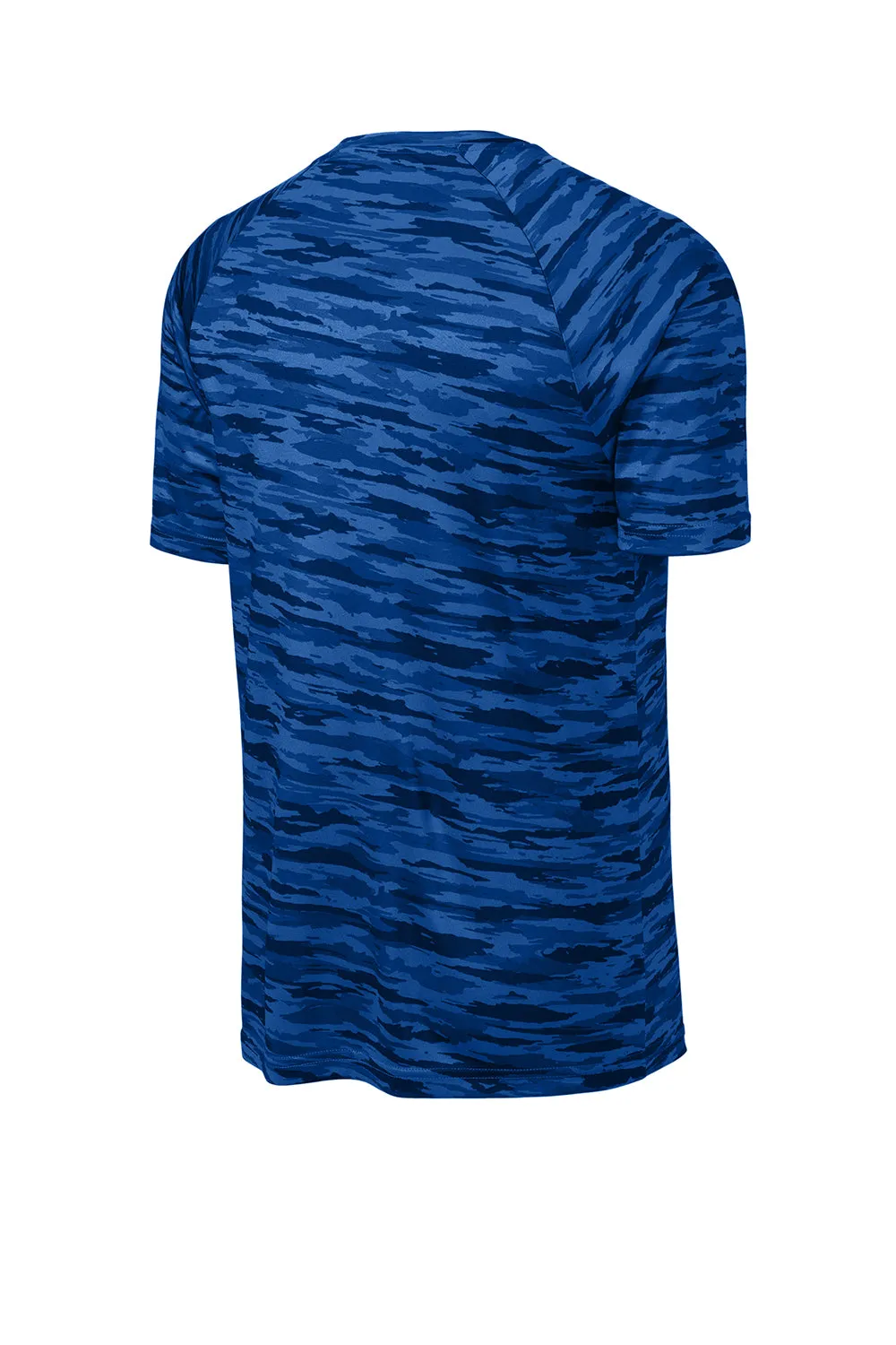 Sport-Tek Mens Drift Camo Moisture Wicking Short Sleeve Crewneck T-Shirt - True Royal Blue