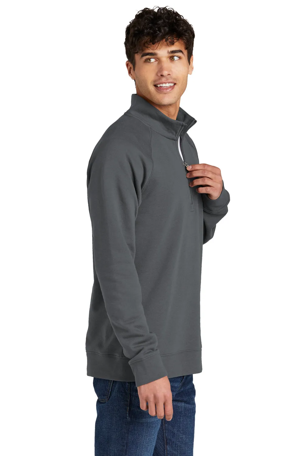 Sport-Tek Mens Drive Fleece 1/4 Zip Sweatshirt - Dark Smoke Grey