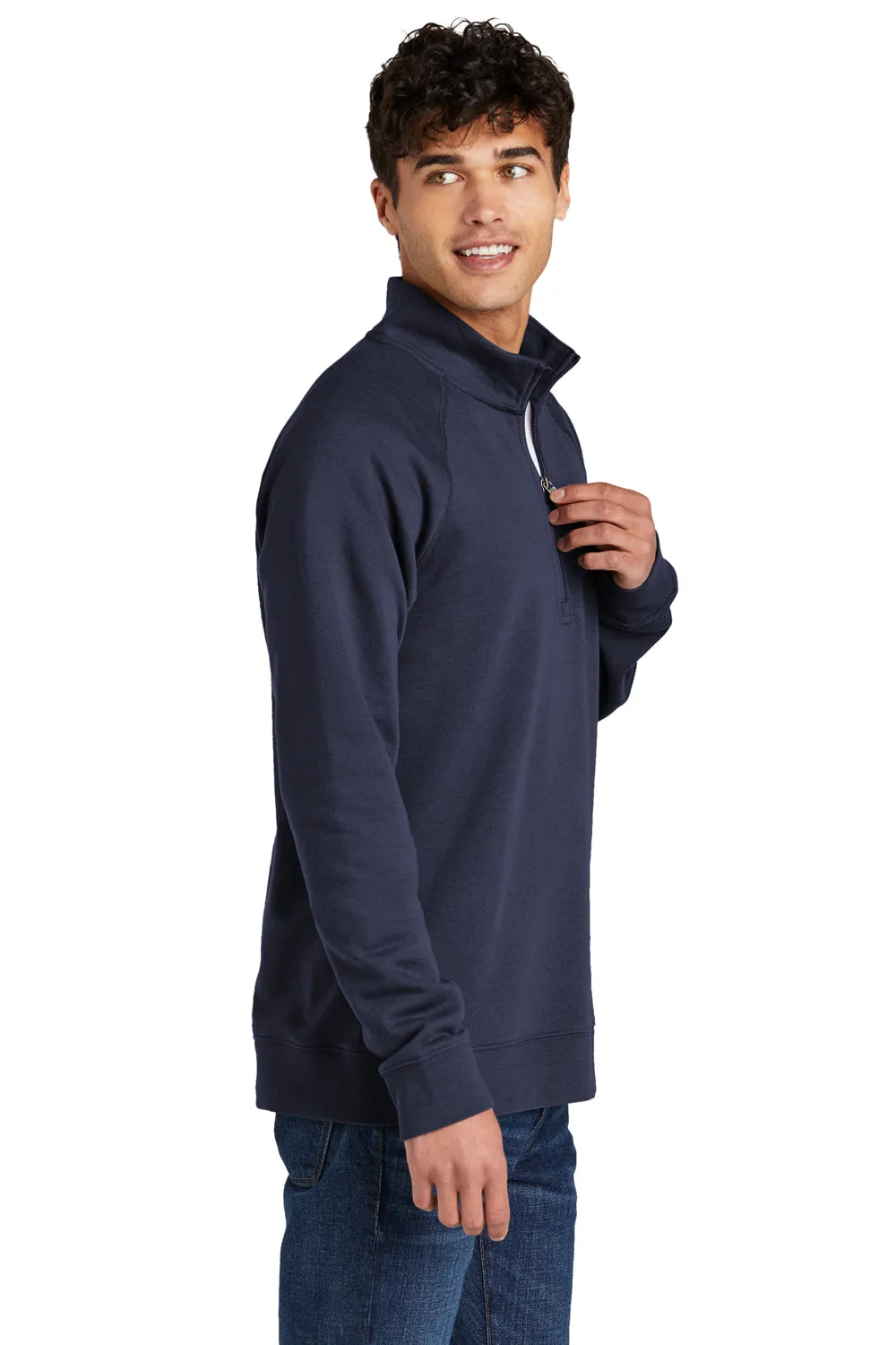 Sport-Tek Mens Drive Fleece 1/4 Zip Sweatshirt - True Navy Blue