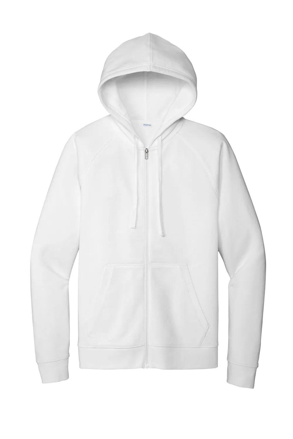 Sport-Tek Mens Drive Fleece Full Zip Hooded Sweatshirt Hoodie w/ Pockets - White