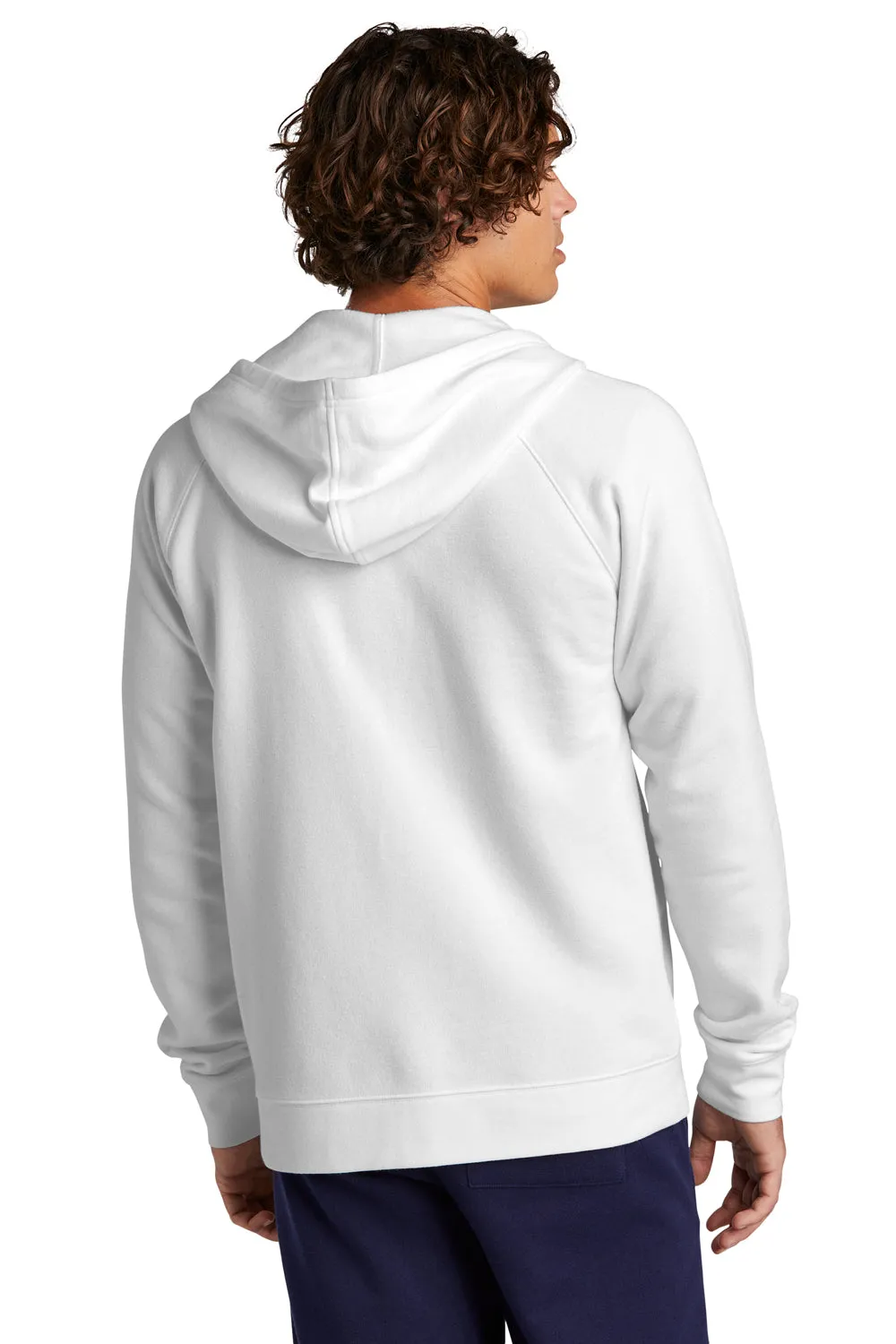 Sport-Tek Mens Drive Fleece Full Zip Hooded Sweatshirt Hoodie w/ Pockets - White