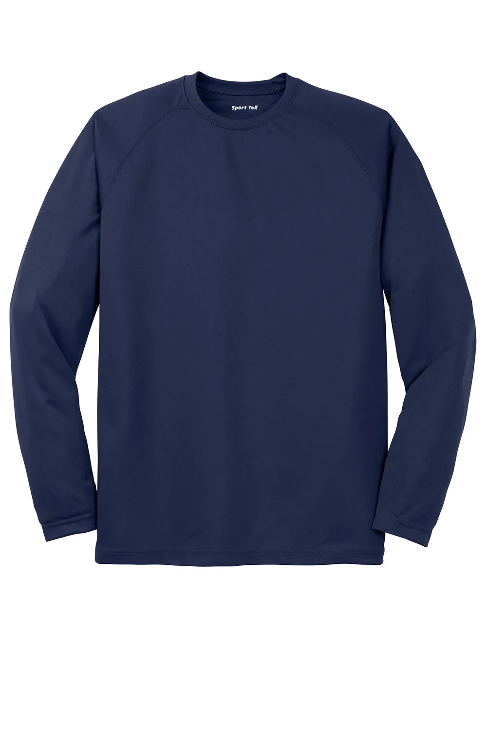Sport-Tek Mens Dry Zone Moisture Wicking Long Sleeve Crewneck T-Shirt - True Navy Blue