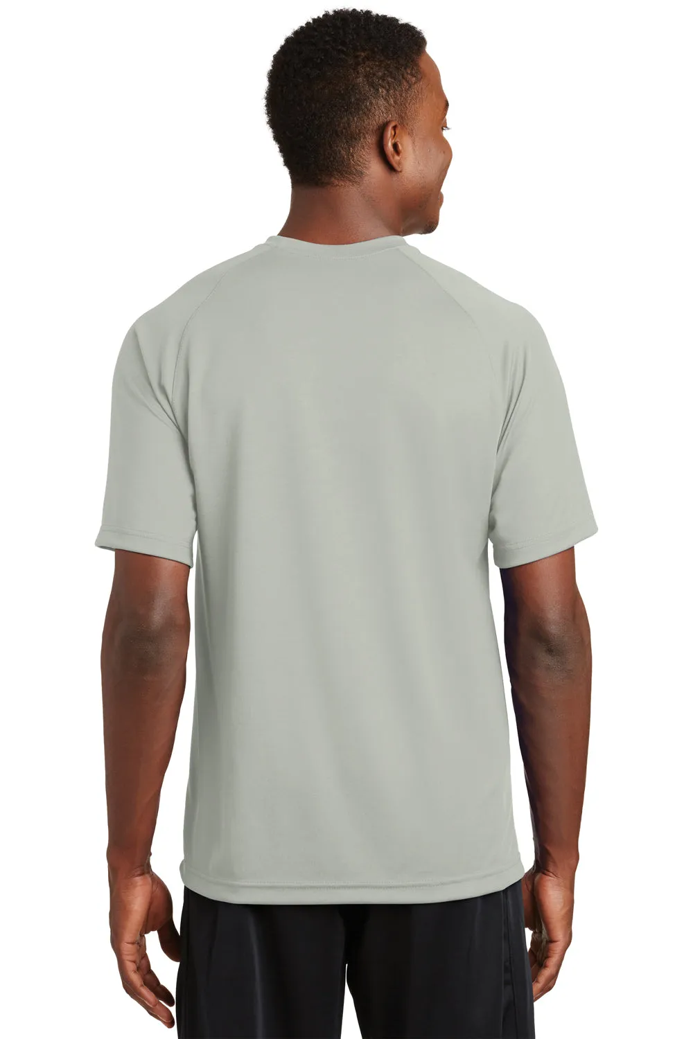 Sport-Tek Mens Dry Zone Moisture Wicking Short Sleeve Crewneck T-Shirt - Silver Grey