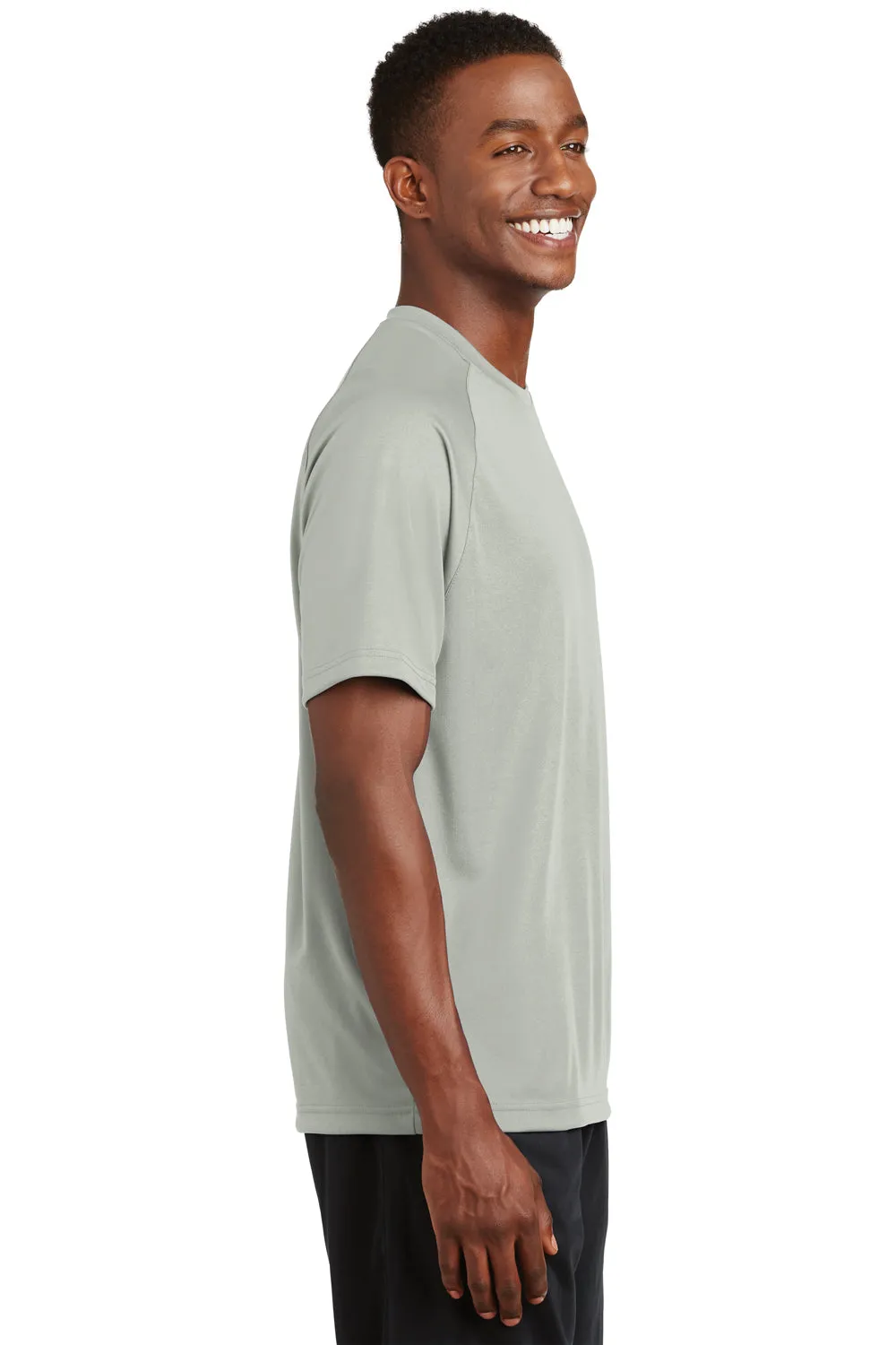 Sport-Tek Mens Dry Zone Moisture Wicking Short Sleeve Crewneck T-Shirt - Silver Grey