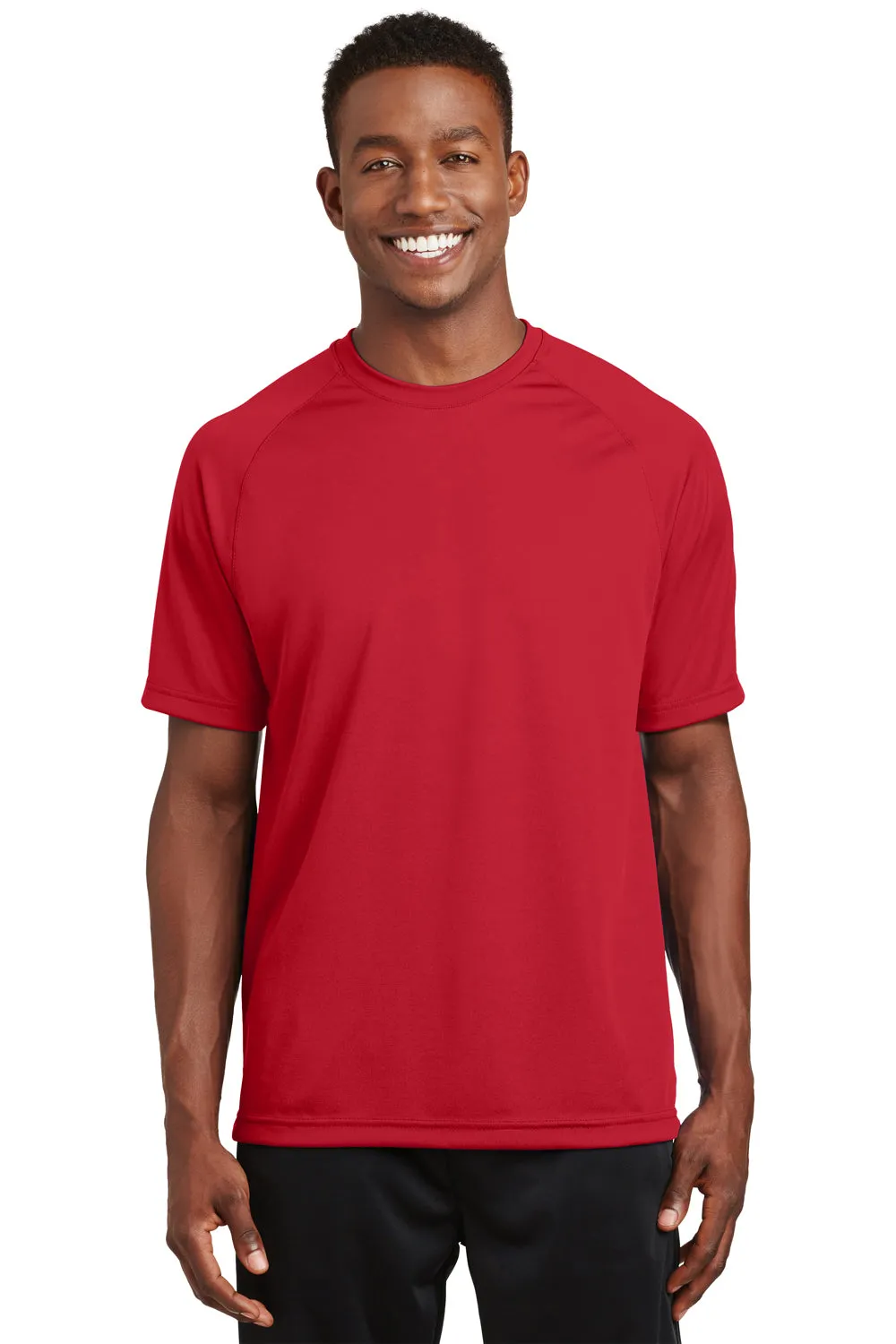 Sport-Tek Mens Dry Zone Moisture Wicking Short Sleeve Crewneck T-Shirt - True Red