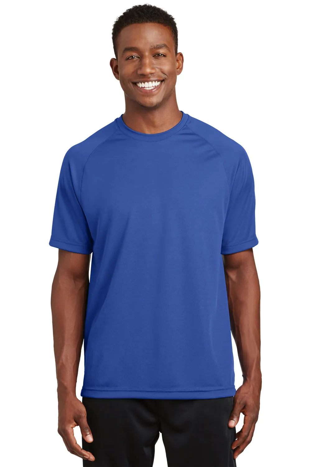 Sport-Tek Mens Dry Zone Moisture Wicking Short Sleeve Crewneck T-Shirt - True Royal Blue