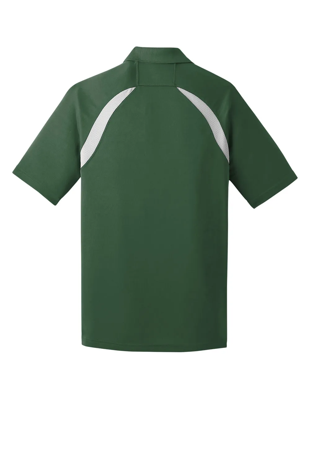 Sport-Tek Mens Dry Zone Moisture Wicking Short Sleeve Polo Shirt - Forest Green/White