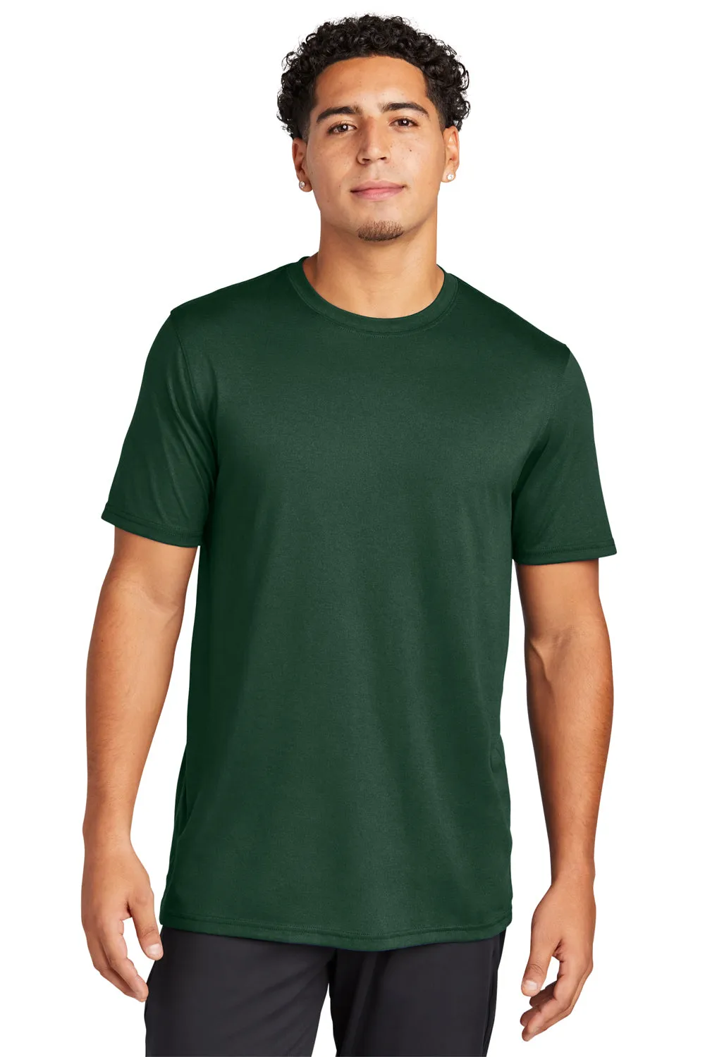 Sport-Tek Mens Echo Moisture Wicking Short Sleeve Crewneck T-Shirt - Forest Green