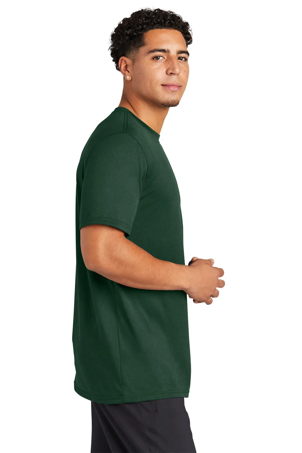 Sport-Tek Mens Echo Moisture Wicking Short Sleeve Crewneck T-Shirt - Forest Green