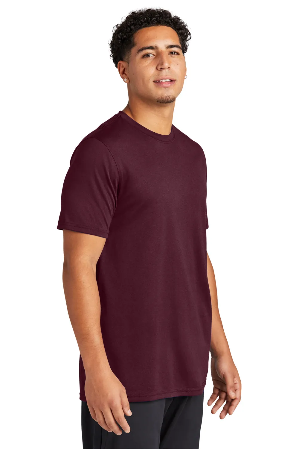 Sport-Tek Mens Echo Moisture Wicking Short Sleeve Crewneck T-Shirt - Maroon
