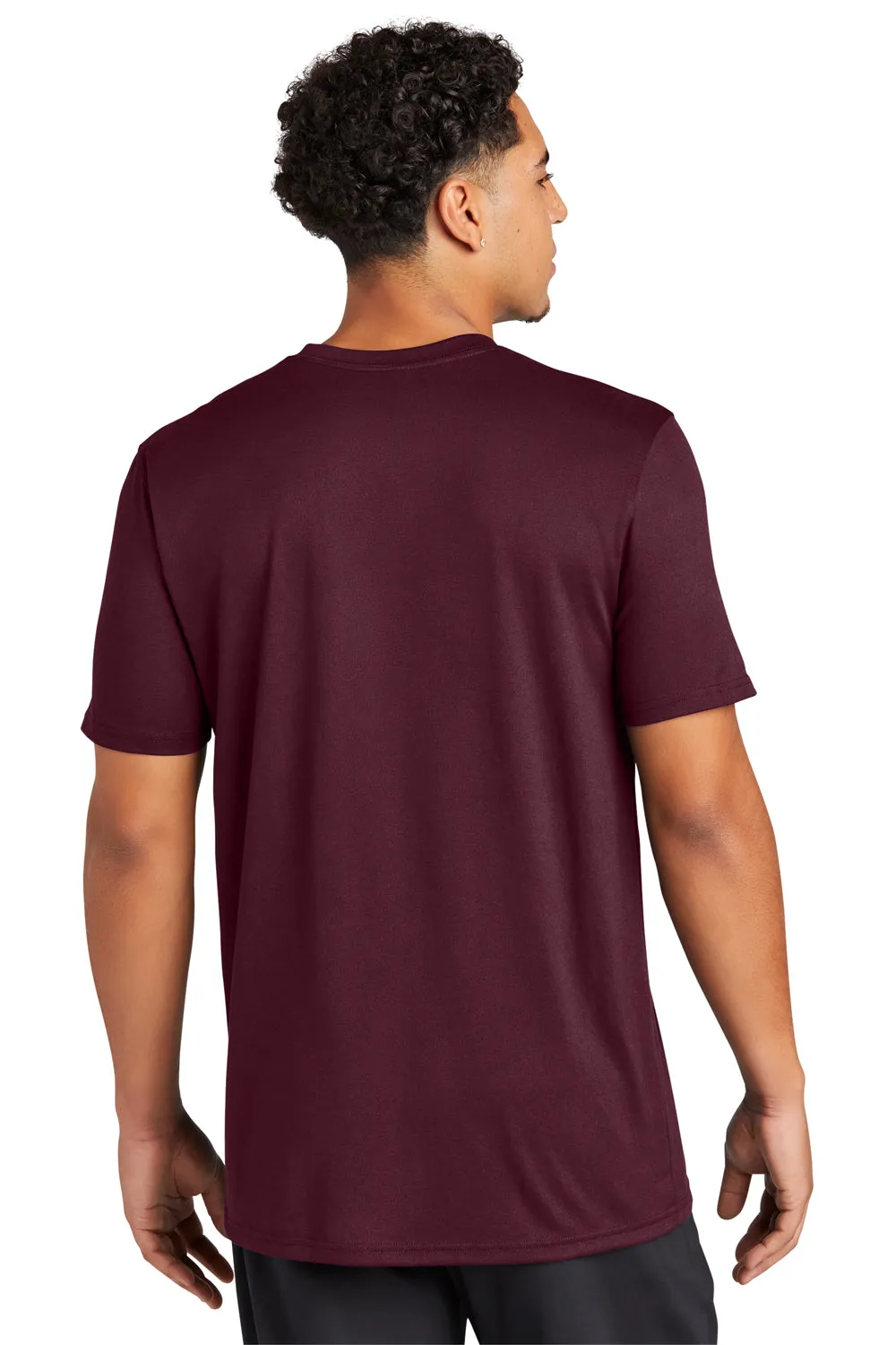 Sport-Tek Mens Echo Moisture Wicking Short Sleeve Crewneck T-Shirt - Maroon