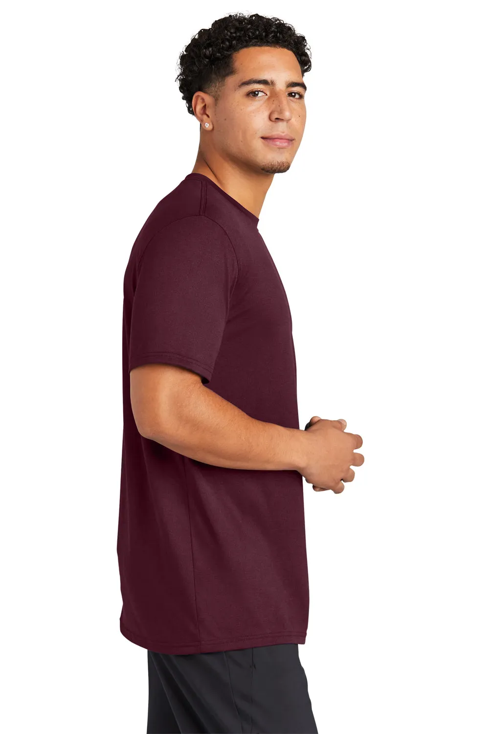 Sport-Tek Mens Echo Moisture Wicking Short Sleeve Crewneck T-Shirt - Maroon