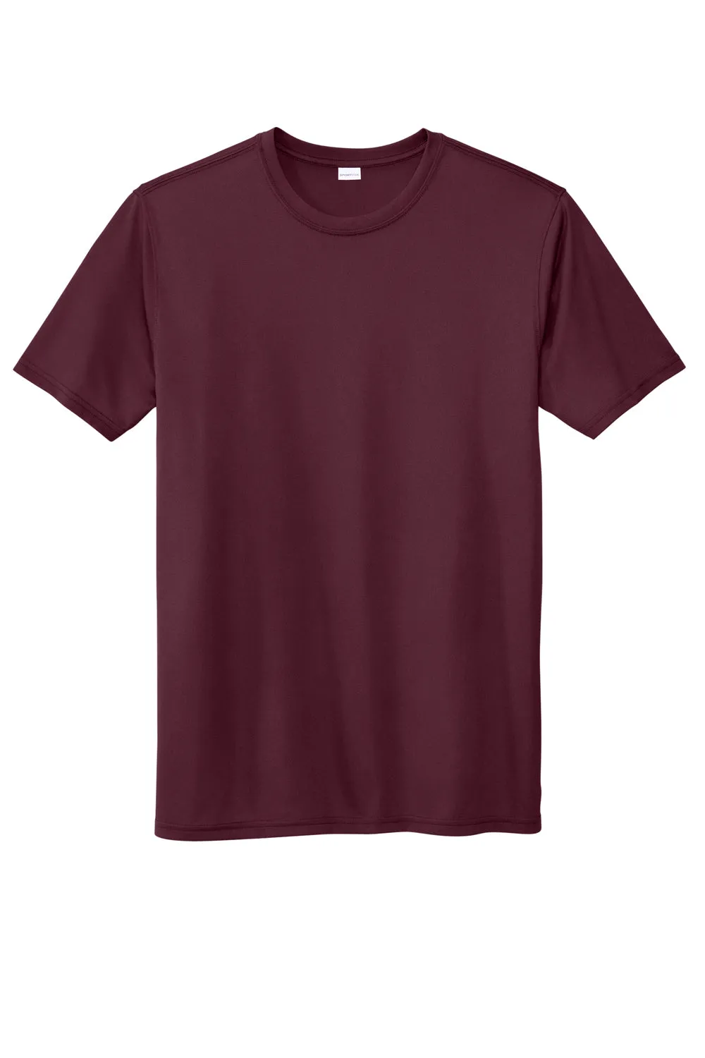 Sport-Tek Mens Echo Moisture Wicking Short Sleeve Crewneck T-Shirt - Maroon