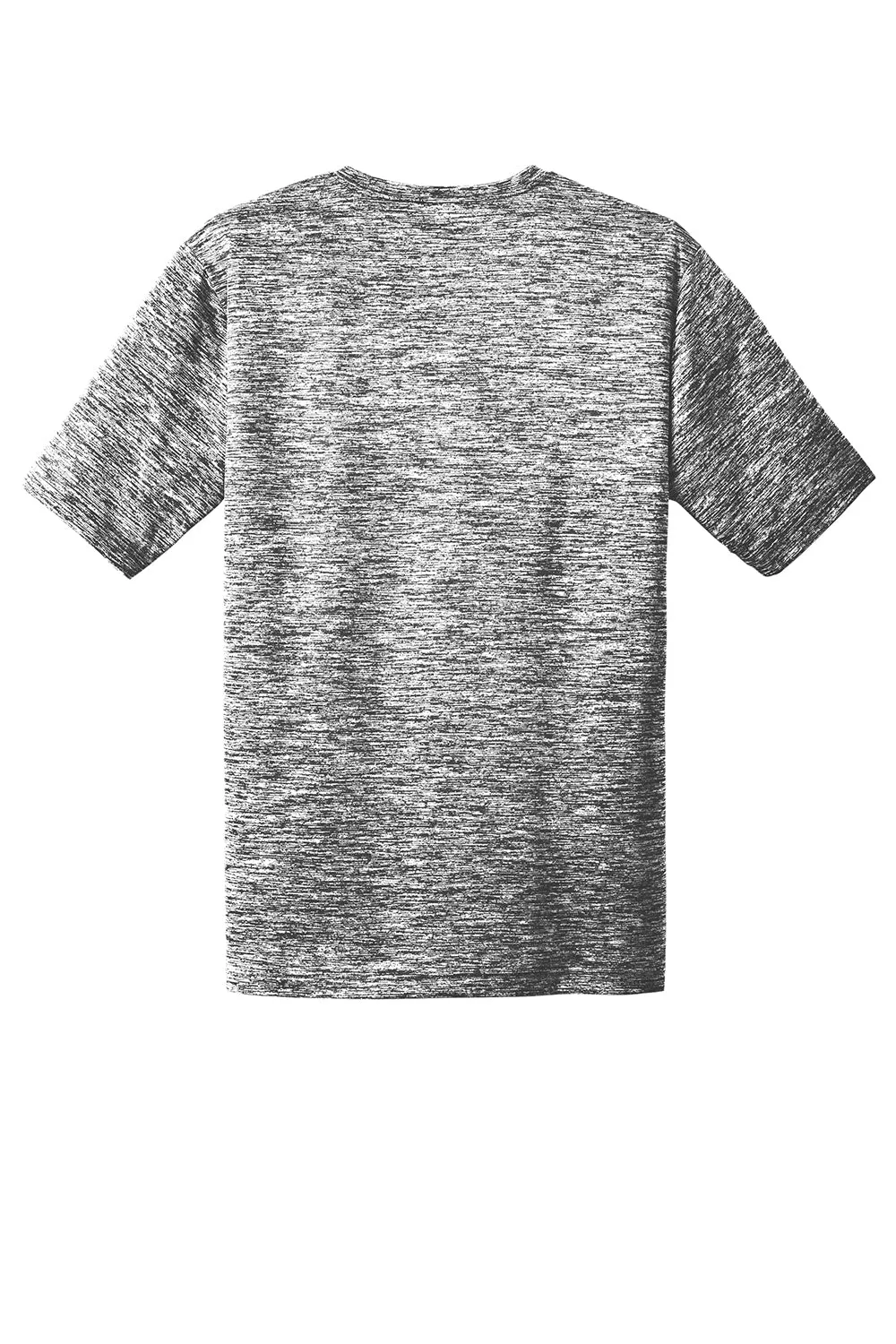 Sport-Tek Mens Electric Heather Moisture Wicking Short Sleeve Crewneck T-Shirt - Black Electric