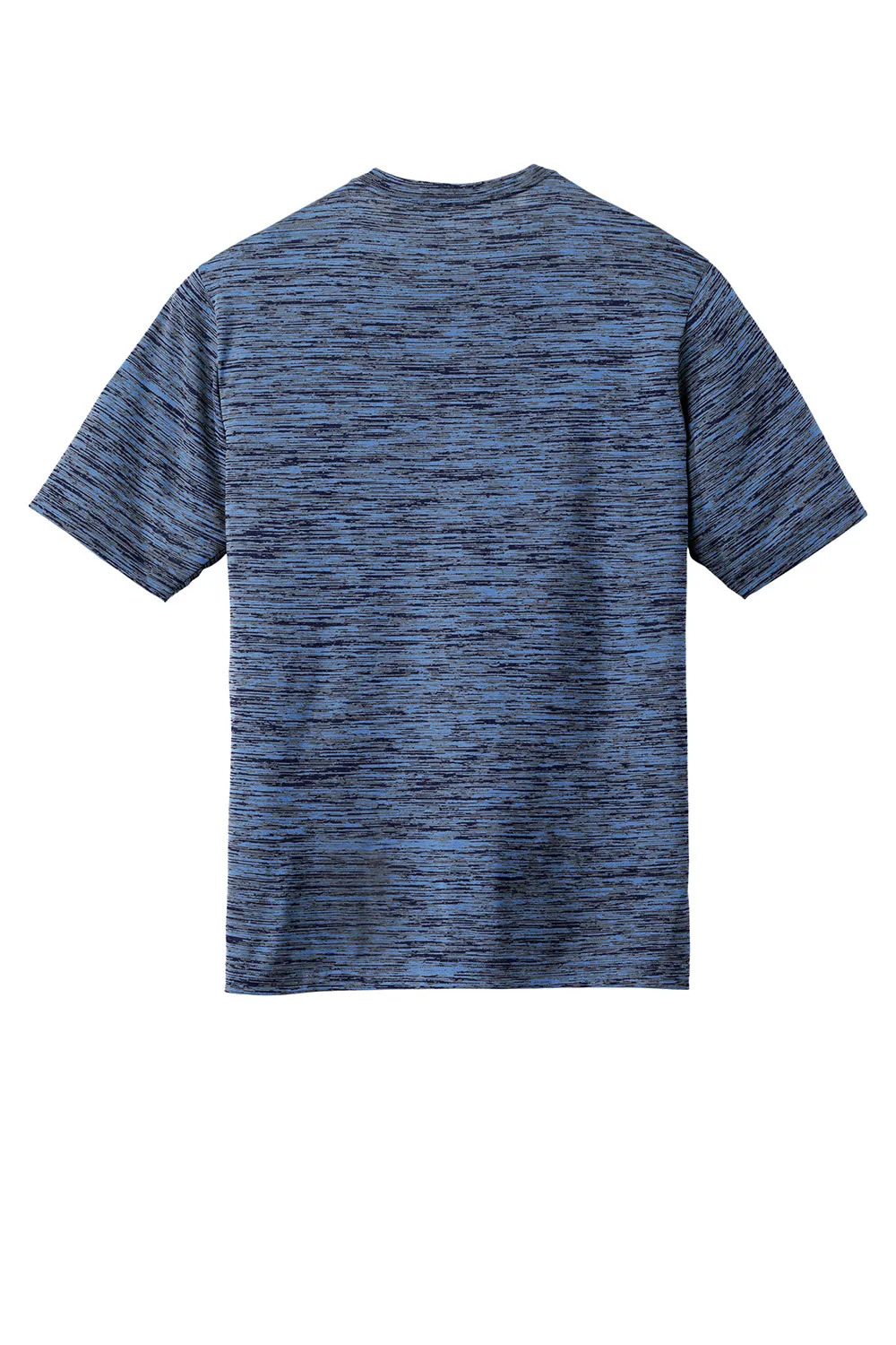Sport-Tek Mens Electric Heather Moisture Wicking Short Sleeve Crewneck T-Shirt - Carolina Blue/True Navy Blue Electric - Closeout