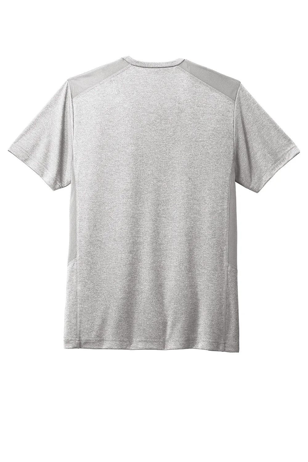 Sport-Tek Mens Endeavor Moisture Wicking Short Sleeve Crewneck T-Shirt - Heather Light Grey/Light Grey