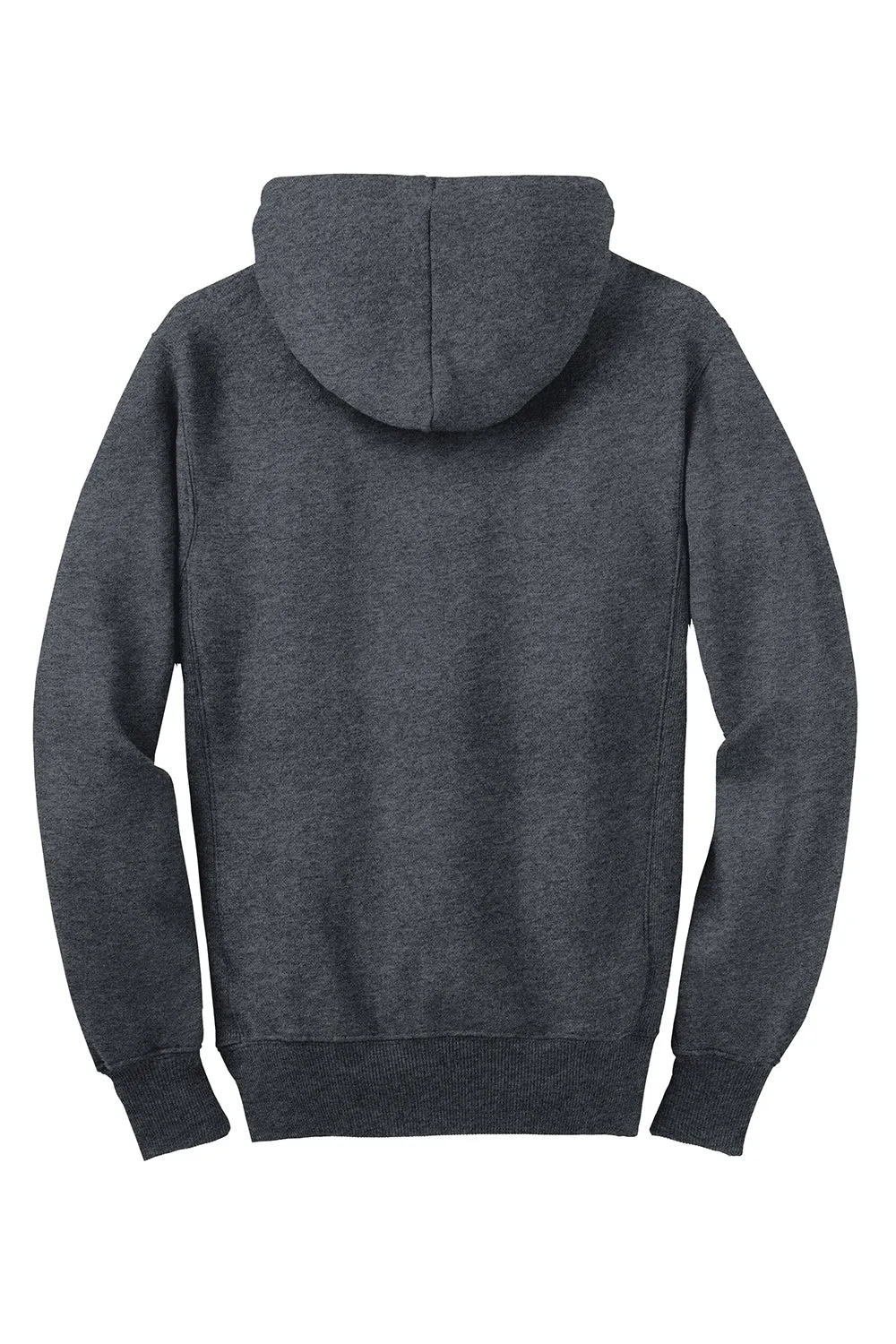 Sport-Tek Mens Fleece Full Zip Hooded Sweatshirt Hoodie w/ Pockets - Heather Graphite Grey