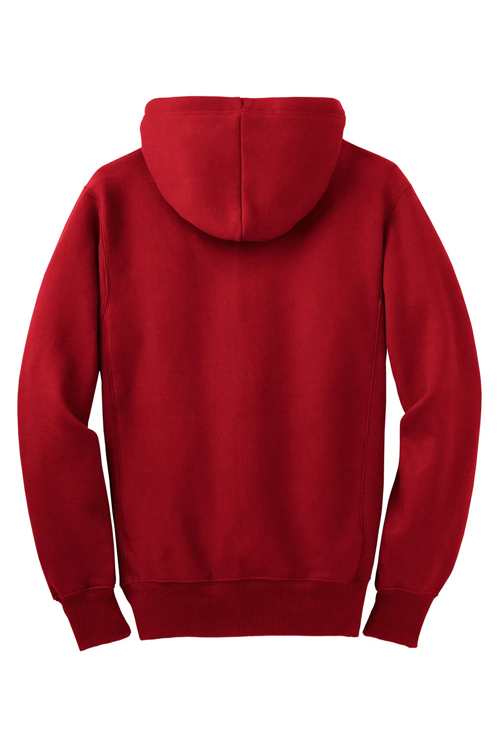 Sport-Tek Mens Fleece Full Zip Hooded Sweatshirt Hoodie w/ Pockets - Red