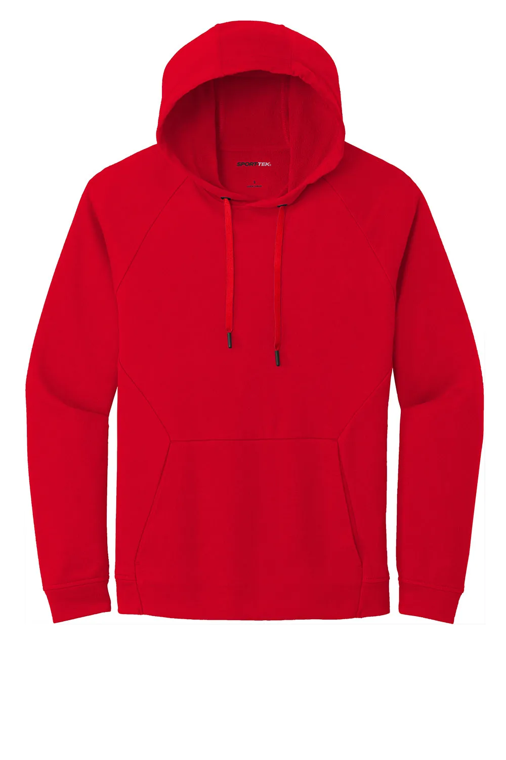 Sport-Tek Mens French Terry Hooded Sweatshirt Hoodie w/ Pouch Pocket - True Red