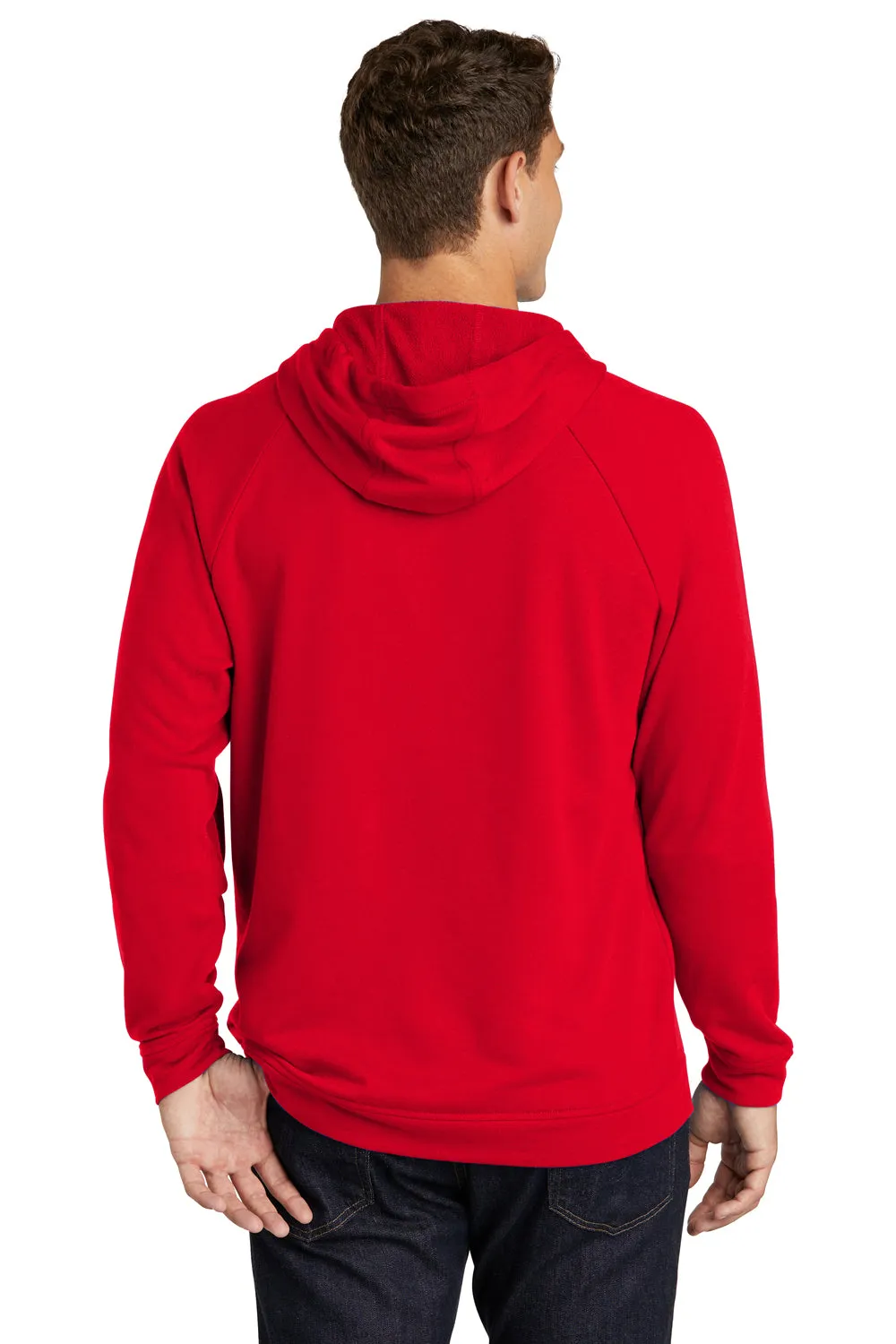 Sport-Tek Mens French Terry Hooded Sweatshirt Hoodie w/ Pouch Pocket - True Red