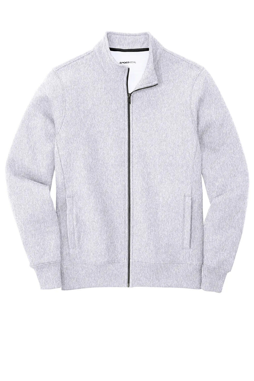 Sport-Tek Mens Full Zip Sweatshirt w/ Pockets - Heather Grey
