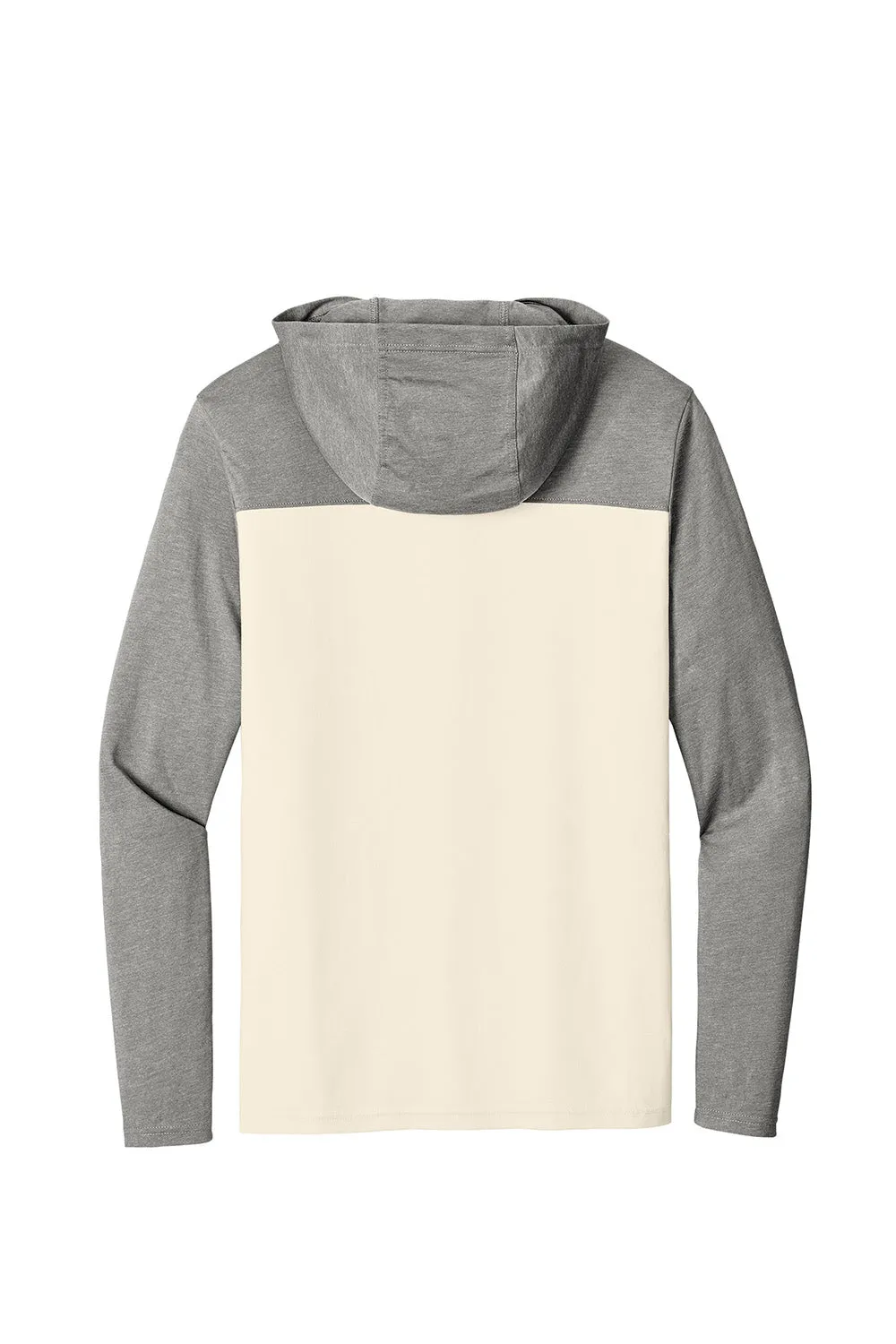 Sport-Tek Mens Halftime Long Sleeve Hooded T-Shirt Hoodie - Ecru/Heather Vintage Grey
