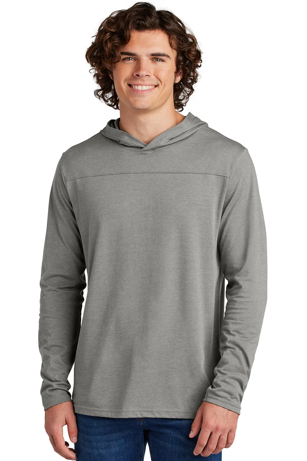 Sport-Tek Mens Halftime Long Sleeve Hooded T-Shirt Hoodie - Heather Vintage Grey
