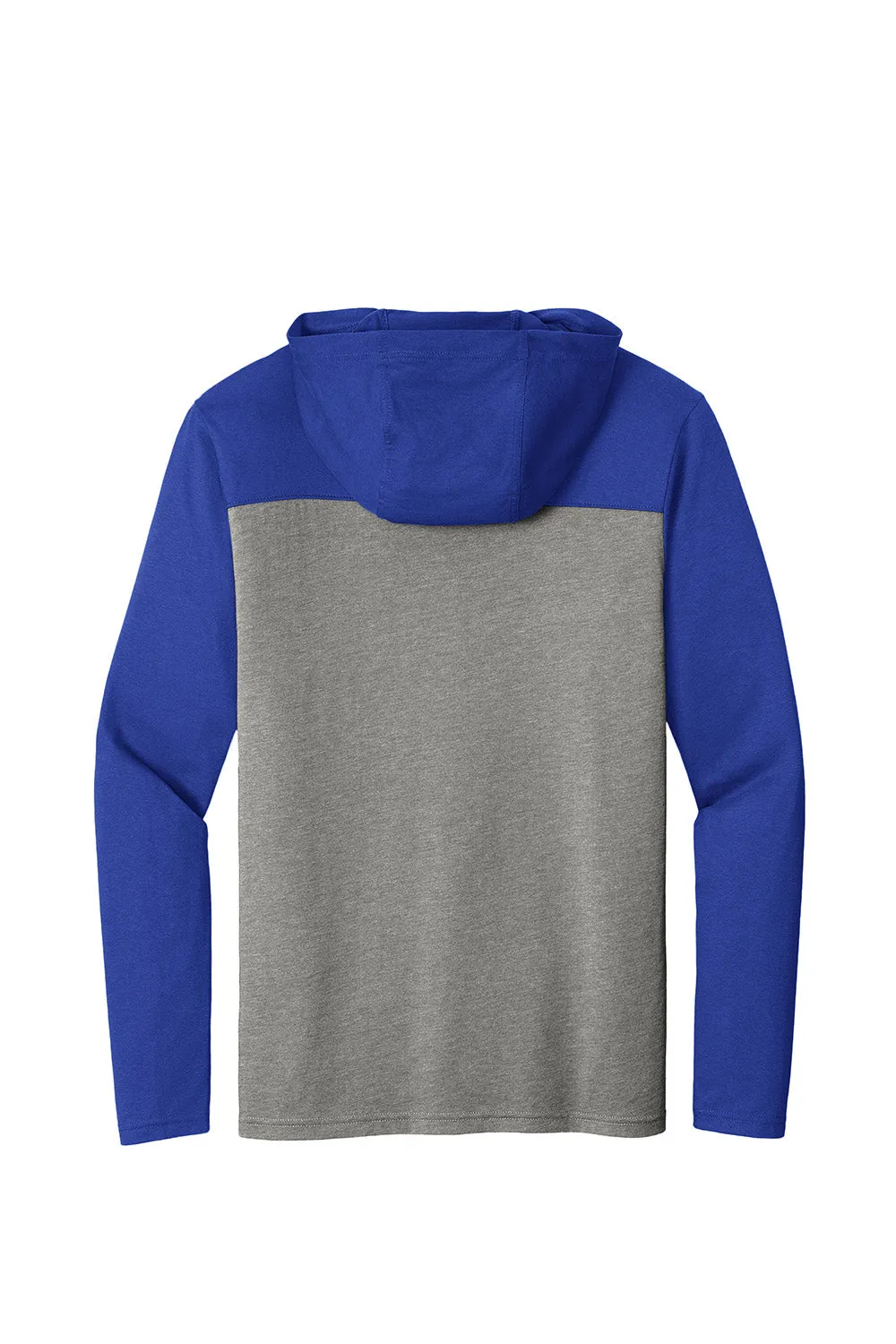 Sport-Tek Mens Halftime Long Sleeve Hooded T-Shirt Hoodie - Heather Vintage Grey/True Royal Blue