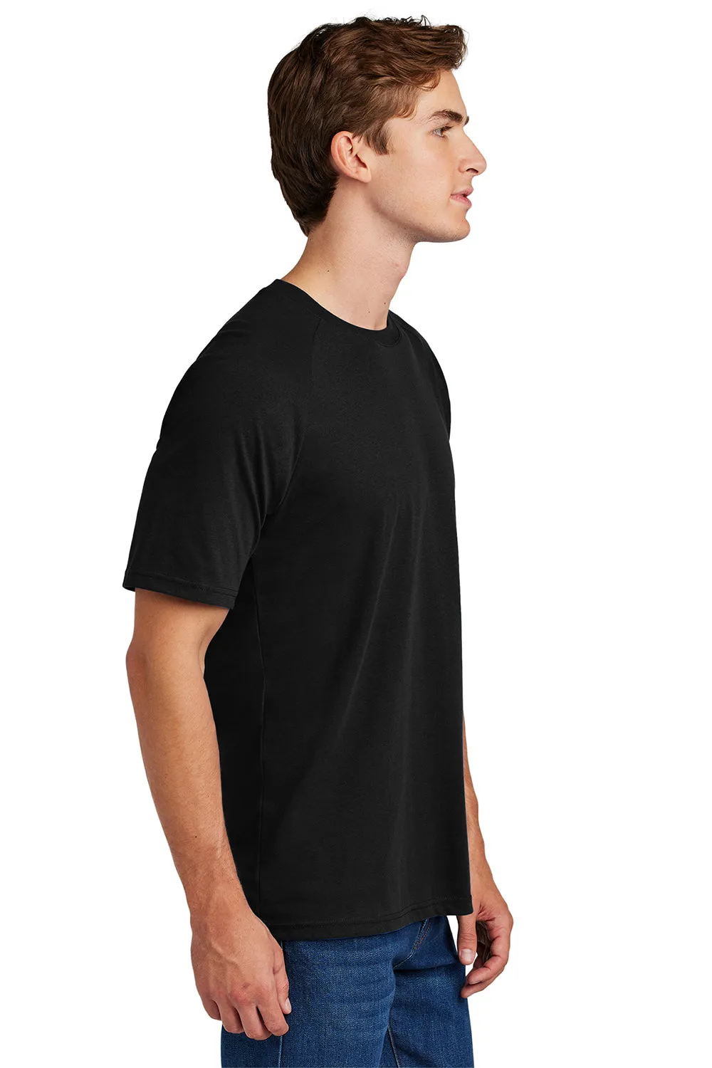 Sport-Tek Mens Halftime Raglan Short Sleeve Crewneck T-Shirt - Black