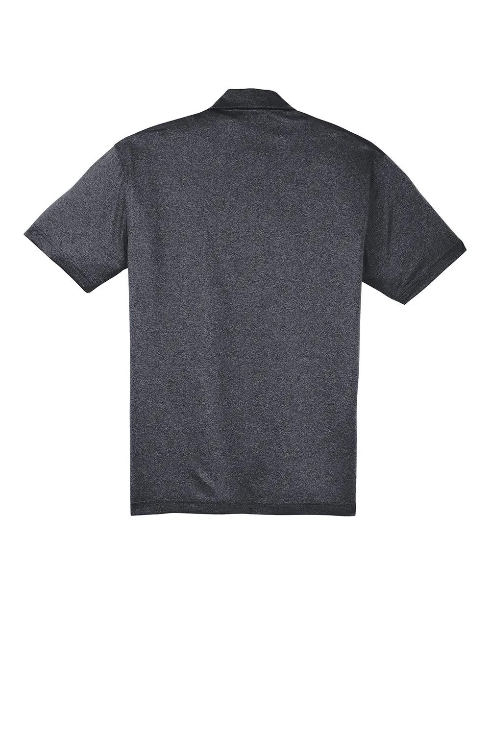 Sport-Tek Mens Heather Contender Moisture Wicking Short Sleeve Polo Shirt - Heather Graphite Grey