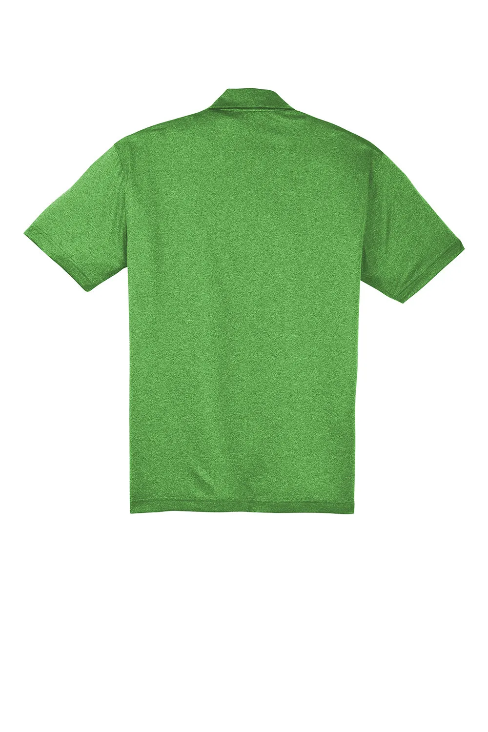 Sport-Tek Mens Heather Contender Moisture Wicking Short Sleeve Polo Shirt - Heather Turf Green