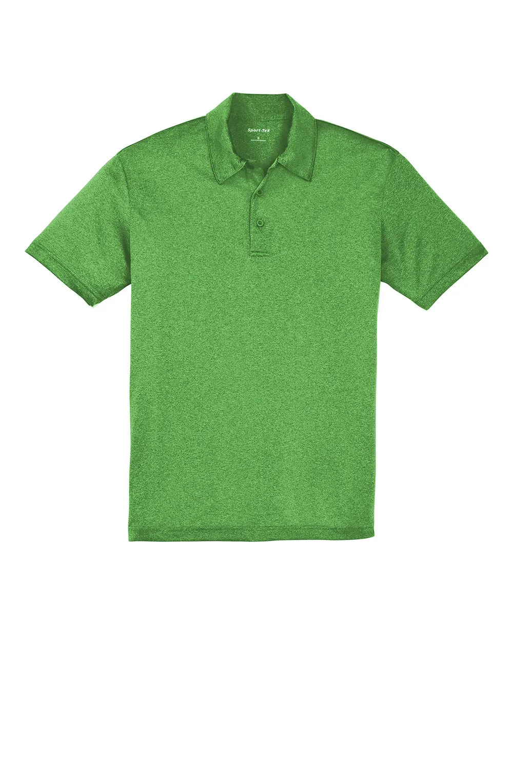 Sport-Tek Mens Heather Contender Moisture Wicking Short Sleeve Polo Shirt - Heather Turf Green