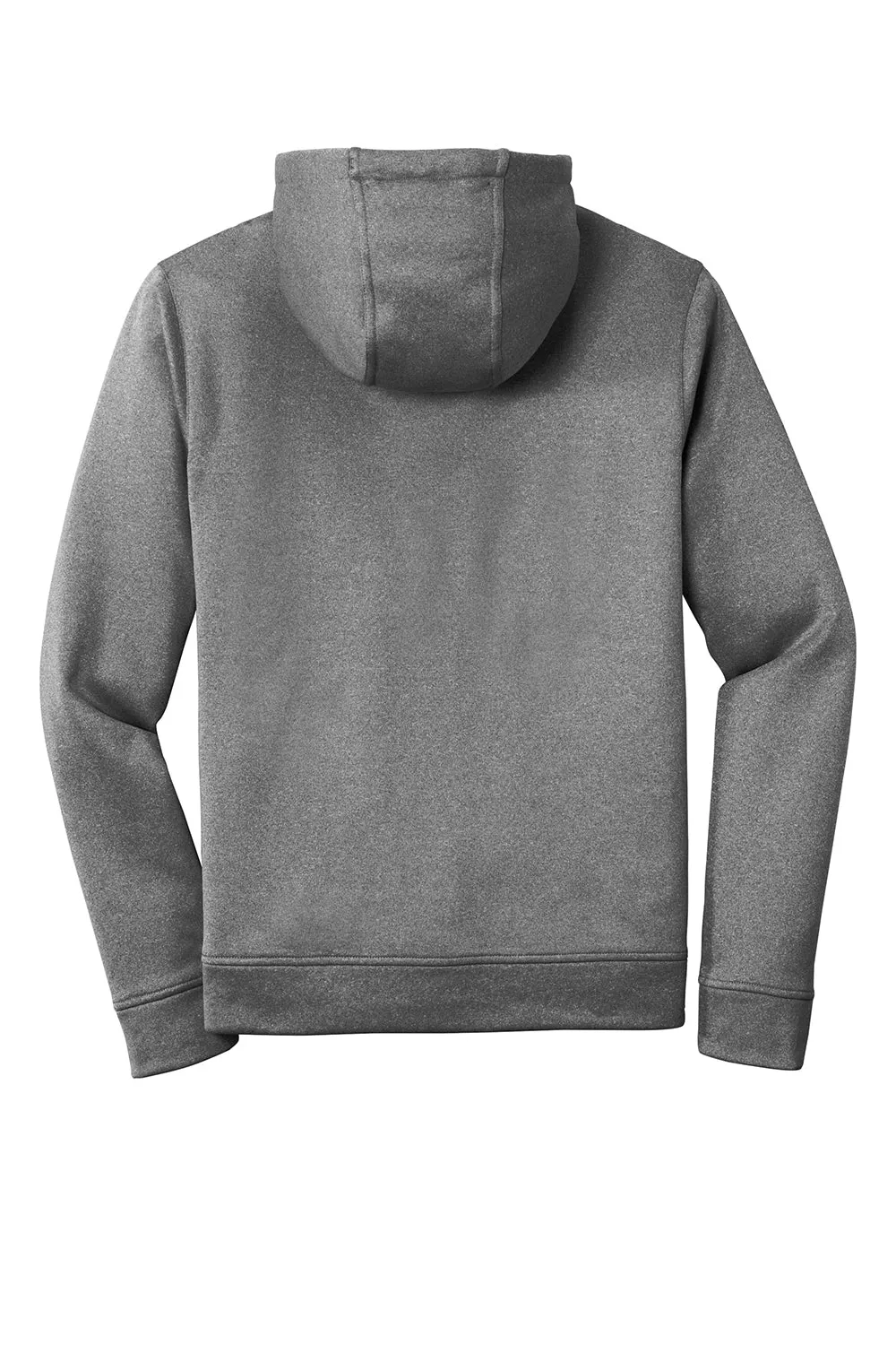 Sport-Tek Mens Heather Sport-Wick Moisture Wicking Fleece Hooded Sweatshirt Hoodie w/ Pouch Pocket - Heather Black