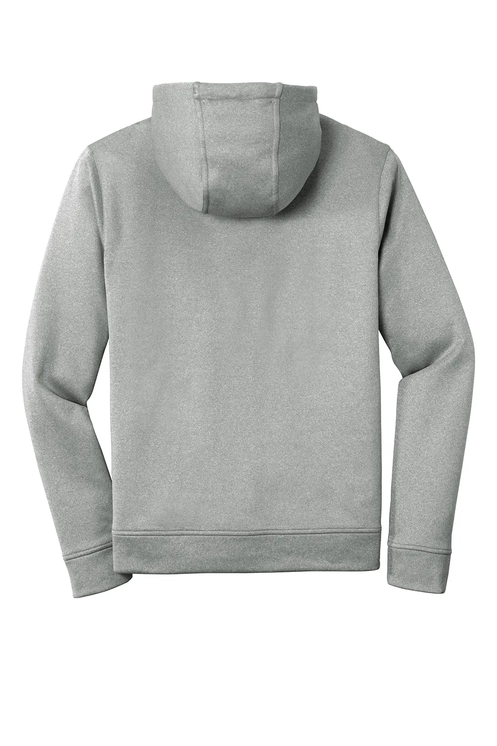 Sport-Tek Mens Heather Sport-Wick Moisture Wicking Fleece Hooded Sweatshirt Hoodie w/ Pouch Pocket - Heather Dark Silver Grey