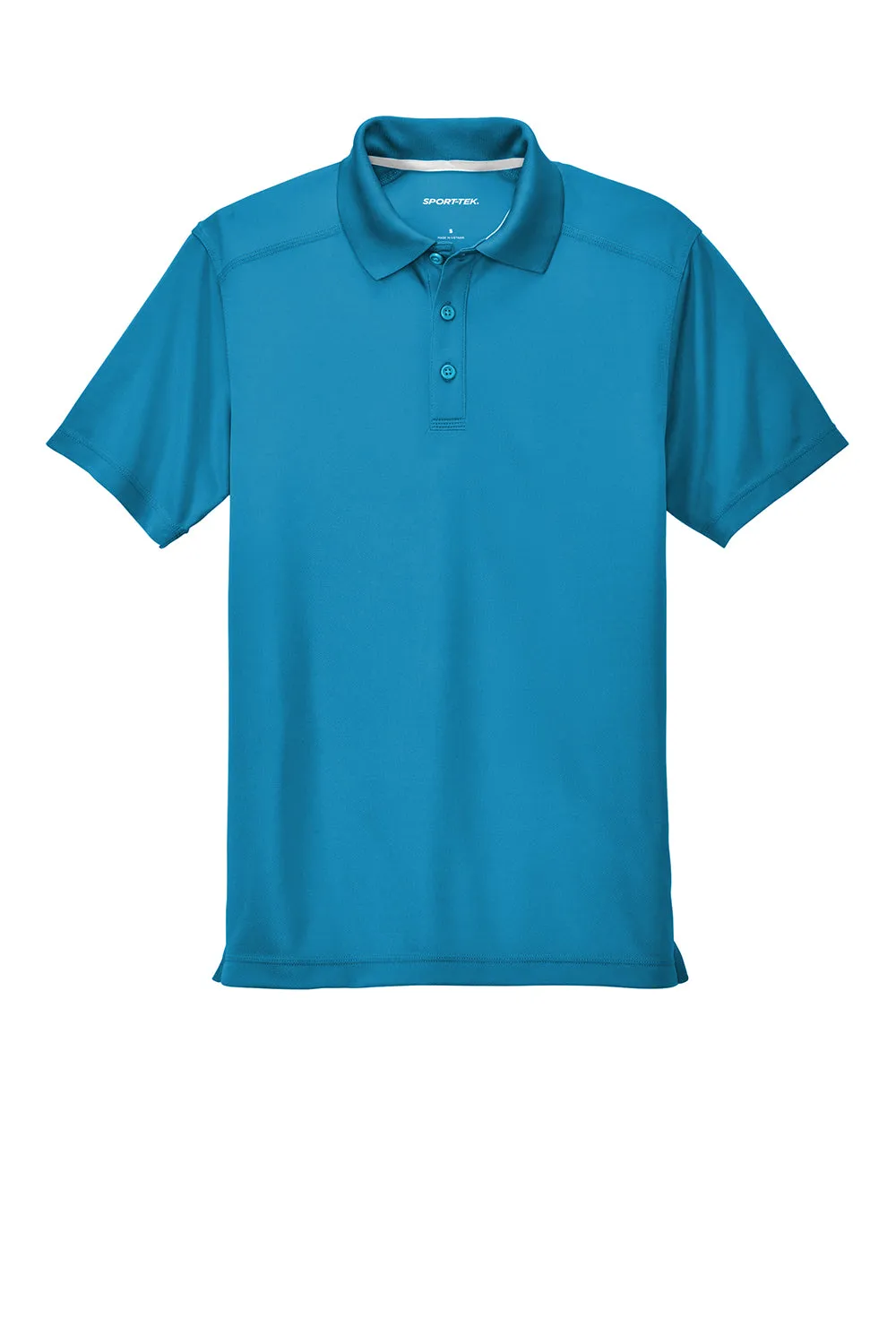Sport-Tek Mens Micro-Mesh Moisture Wicking Short Sleeve Polo Shirt - Blue Wake