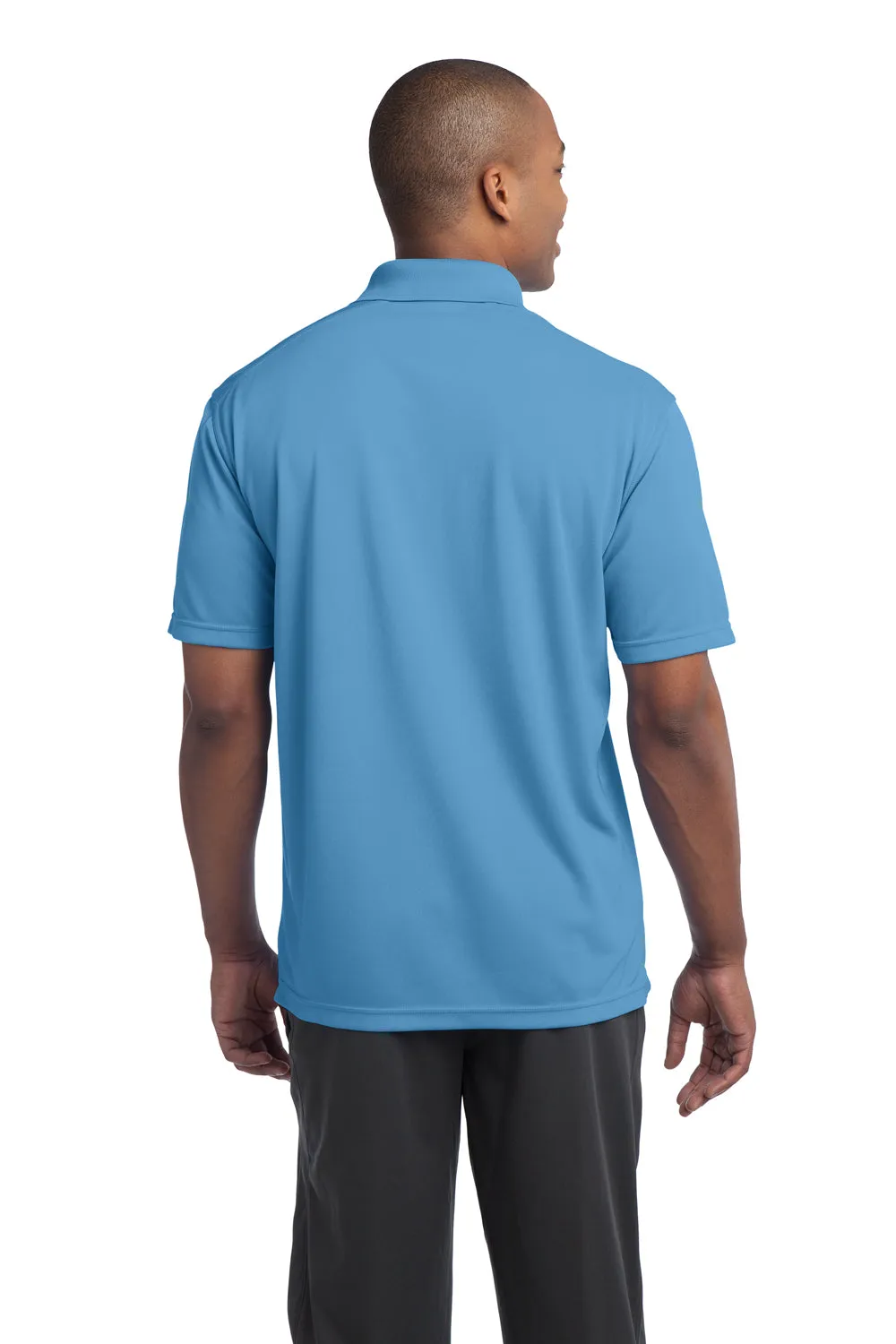 Sport-Tek Mens Micro-Mesh Moisture Wicking Short Sleeve Polo Shirt - Carolina Blue