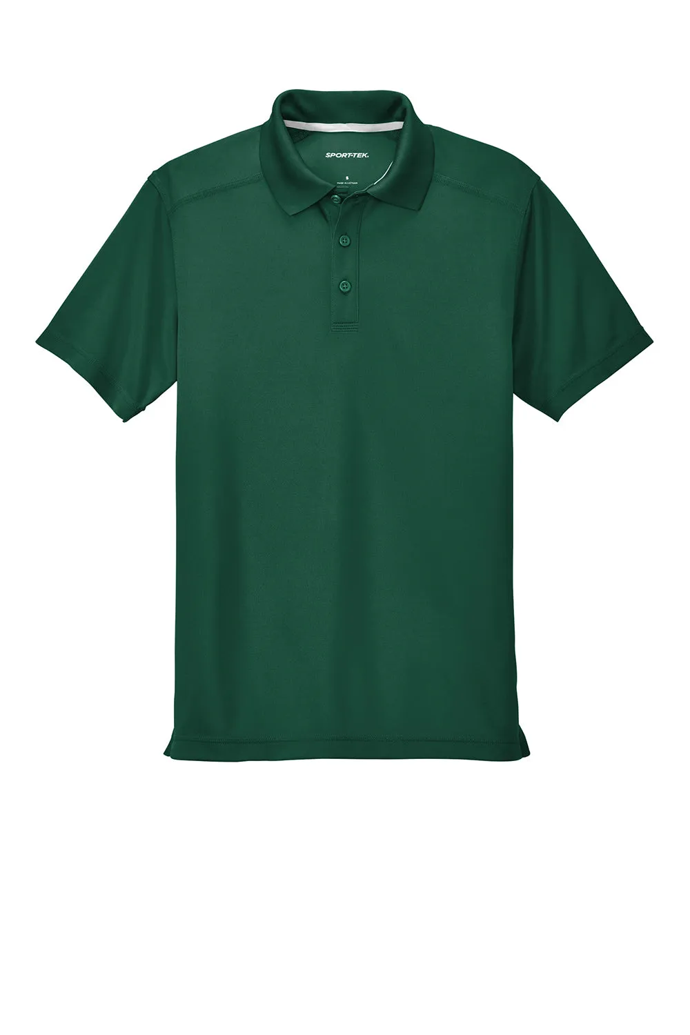 Sport-Tek Mens Micro-Mesh Moisture Wicking Short Sleeve Polo Shirt - Forest Green