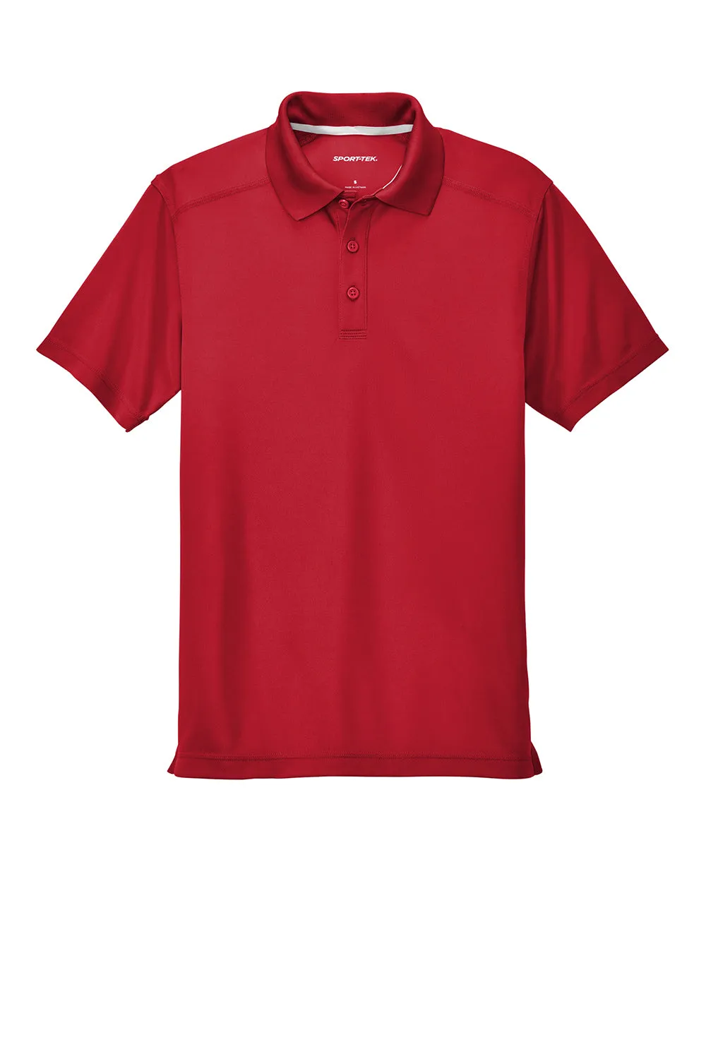 Sport-Tek Mens Micro-Mesh Moisture Wicking Short Sleeve Polo Shirt - True Red