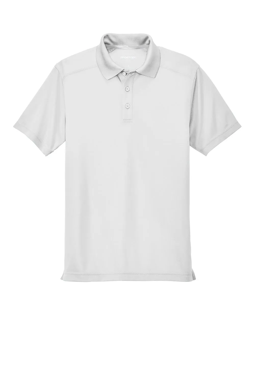 Sport-Tek Mens Micro-Mesh Moisture Wicking Short Sleeve Polo Shirt - White