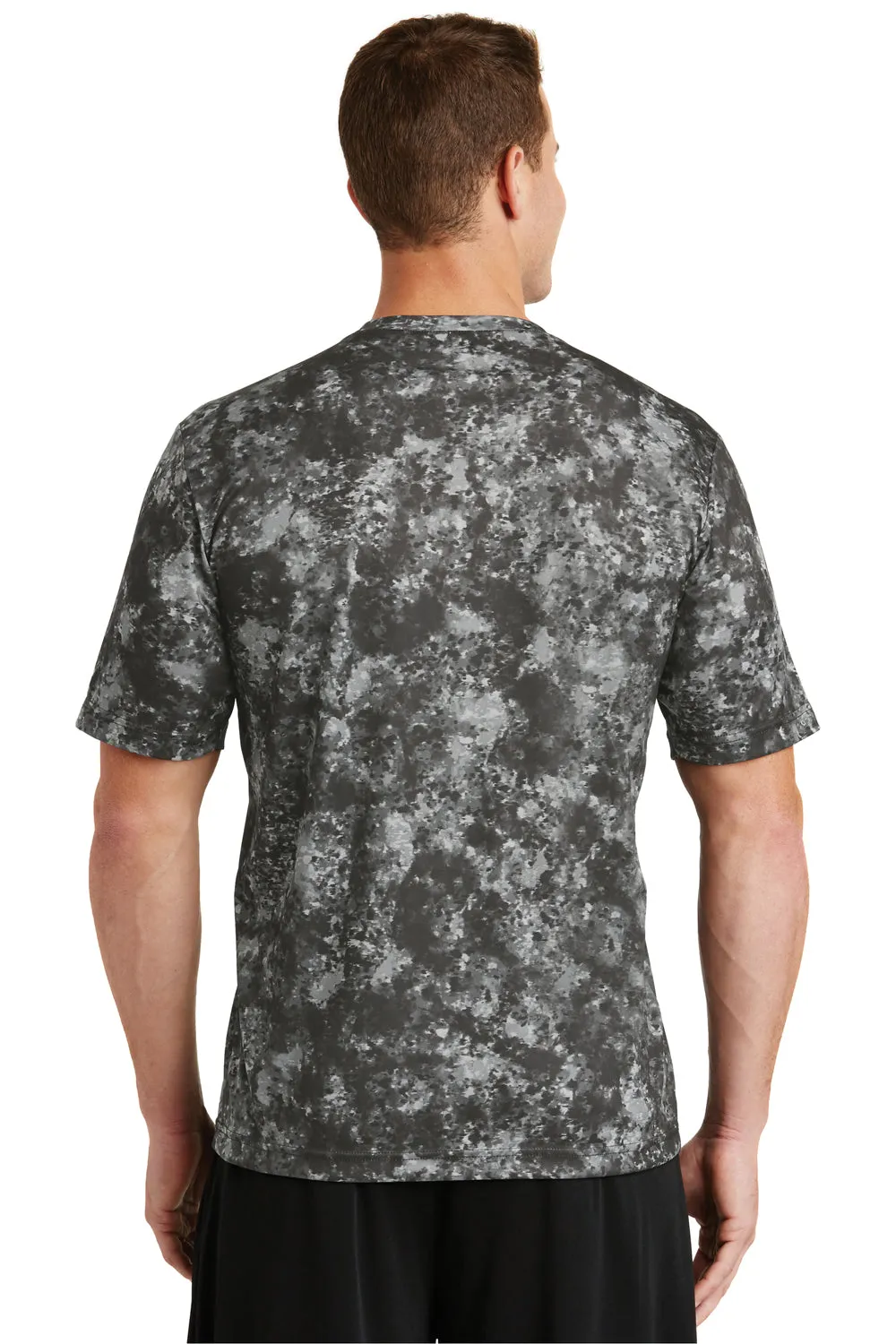 Sport-Tek Mens Mineral Freeze Moisture Wicking Short Sleeve Crewneck T-Shirt - Black - Closeout