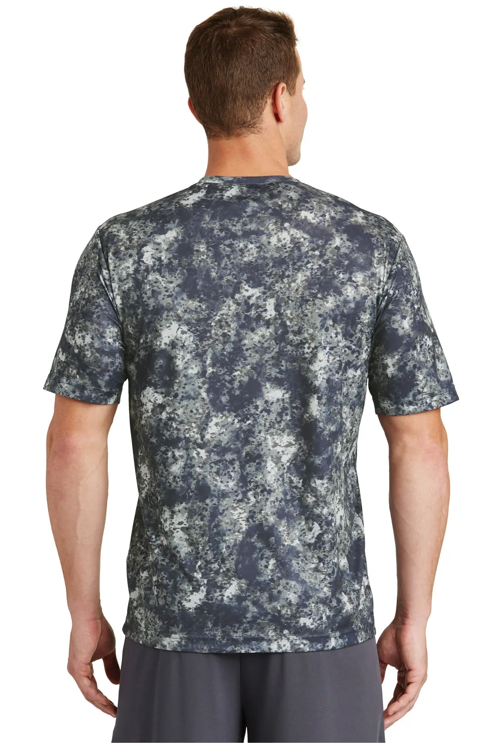 Sport-Tek Mens Mineral Freeze Moisture Wicking Short Sleeve Crewneck T-Shirt - True Navy Blue - Closeout